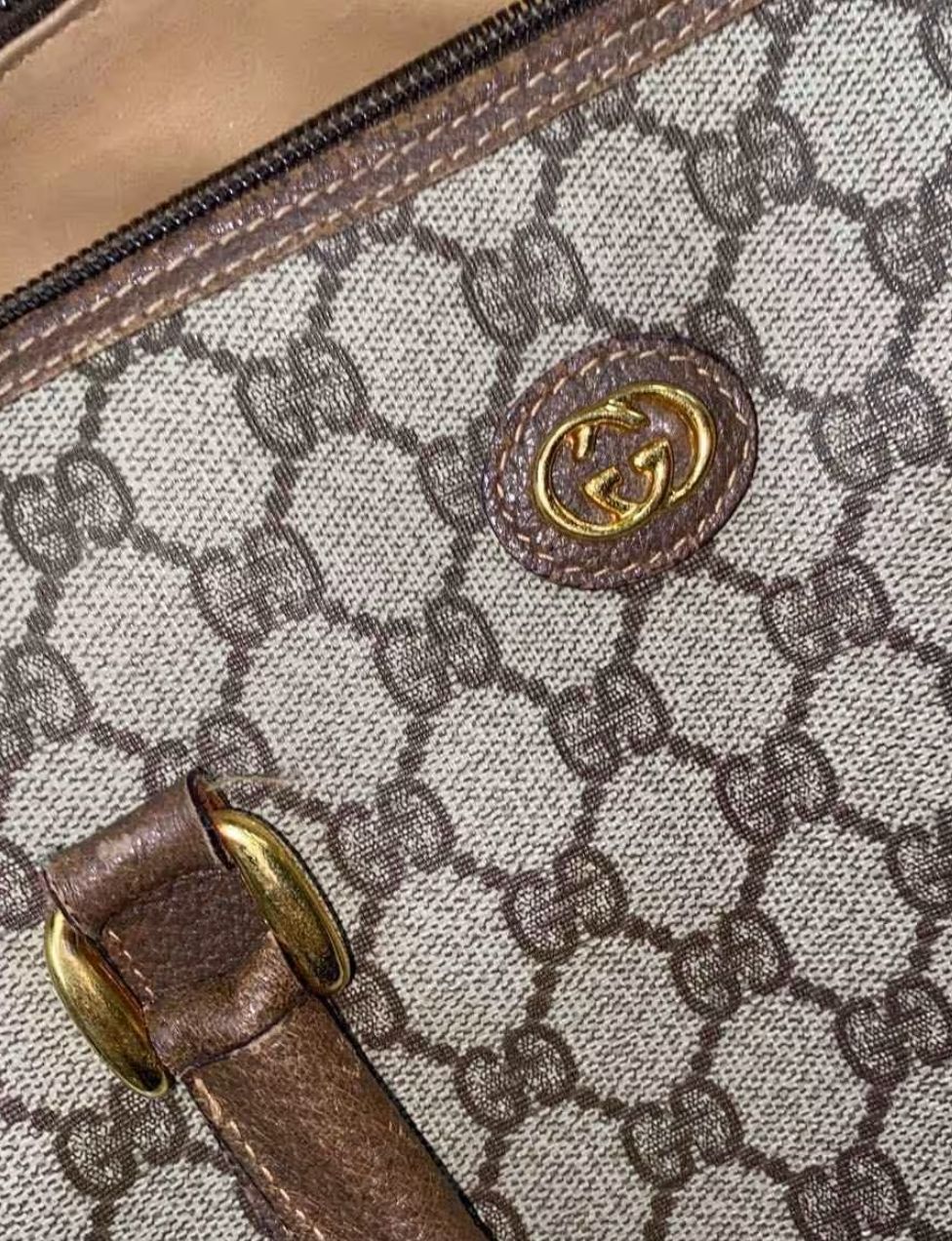 Gucci GG Supreme Handbag - Brown, PVC Leather