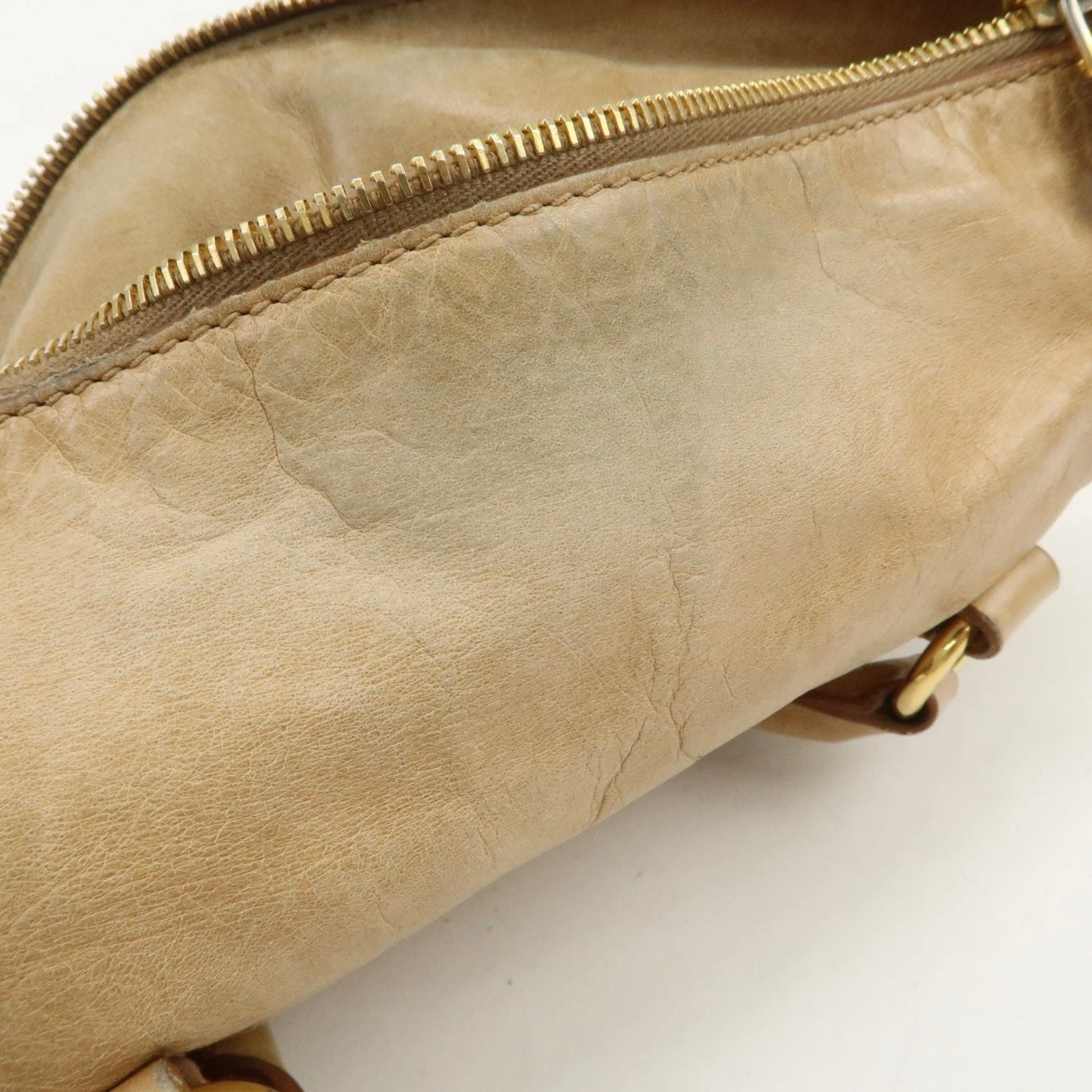 MIU MIU Leather 2Way Bag- Beige