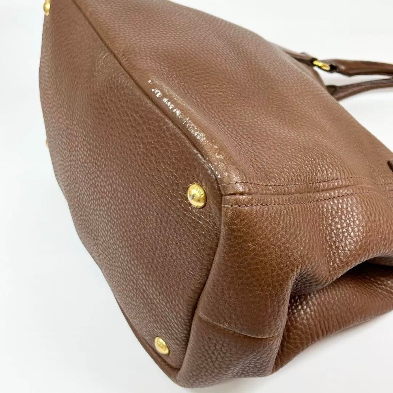 PRADA Brown Leather Tote Bag