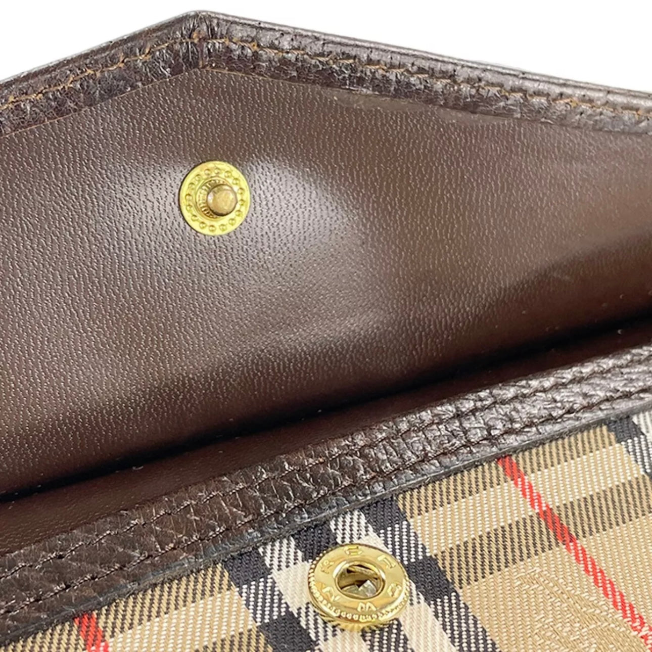 Burberry Leather Fabric Leather Nova Check Clutch