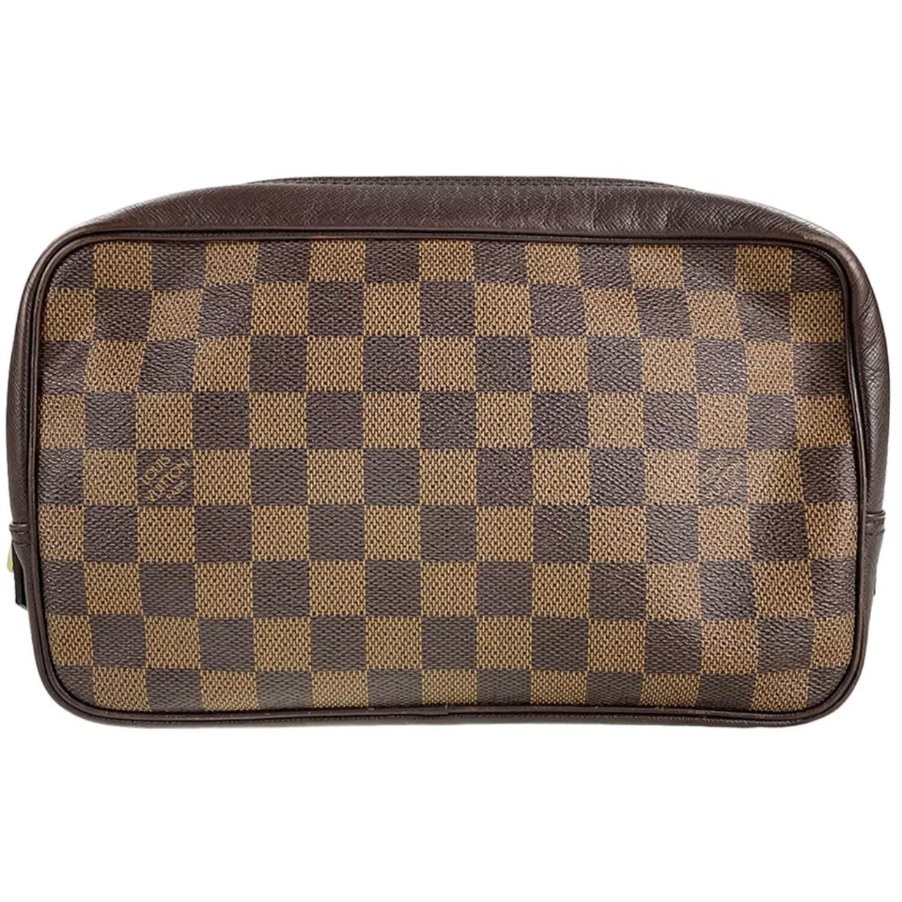 Louis Vuitton Damier Trousse Toilette Leather Coated Canvas Brown Pouch