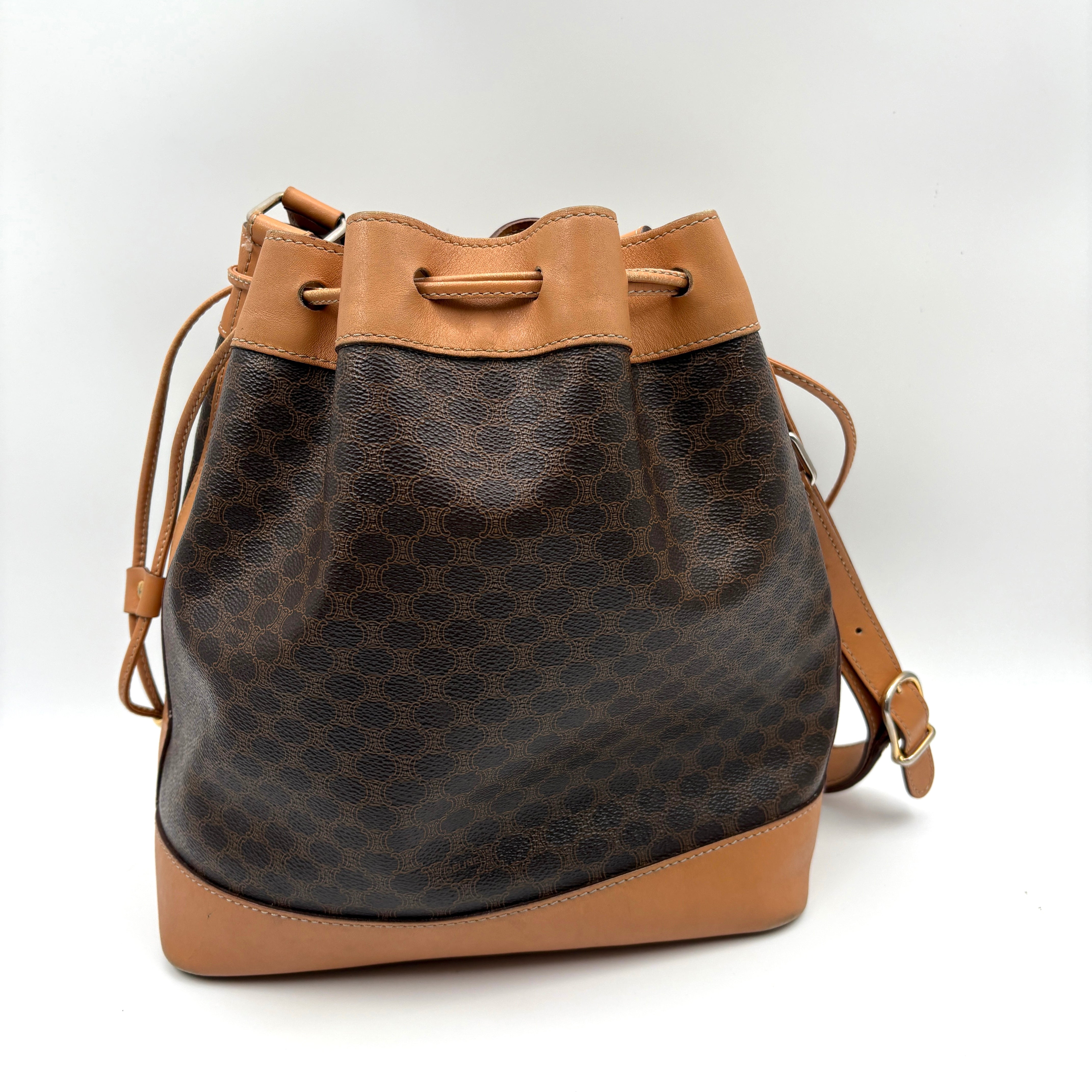 Macadam Triomphe Canvas Bucket Shoulder Bag