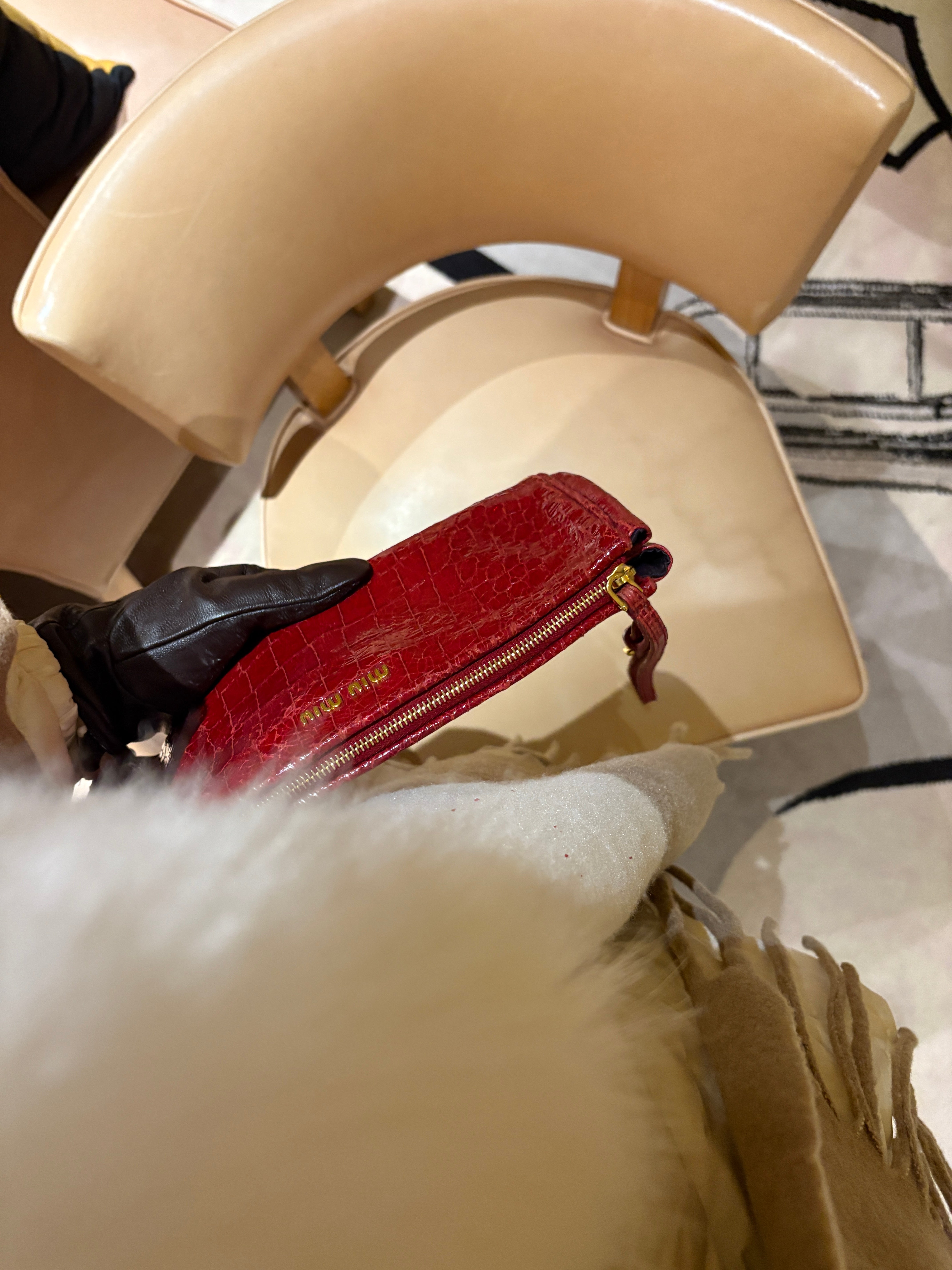 Miu Miu red clutch bag