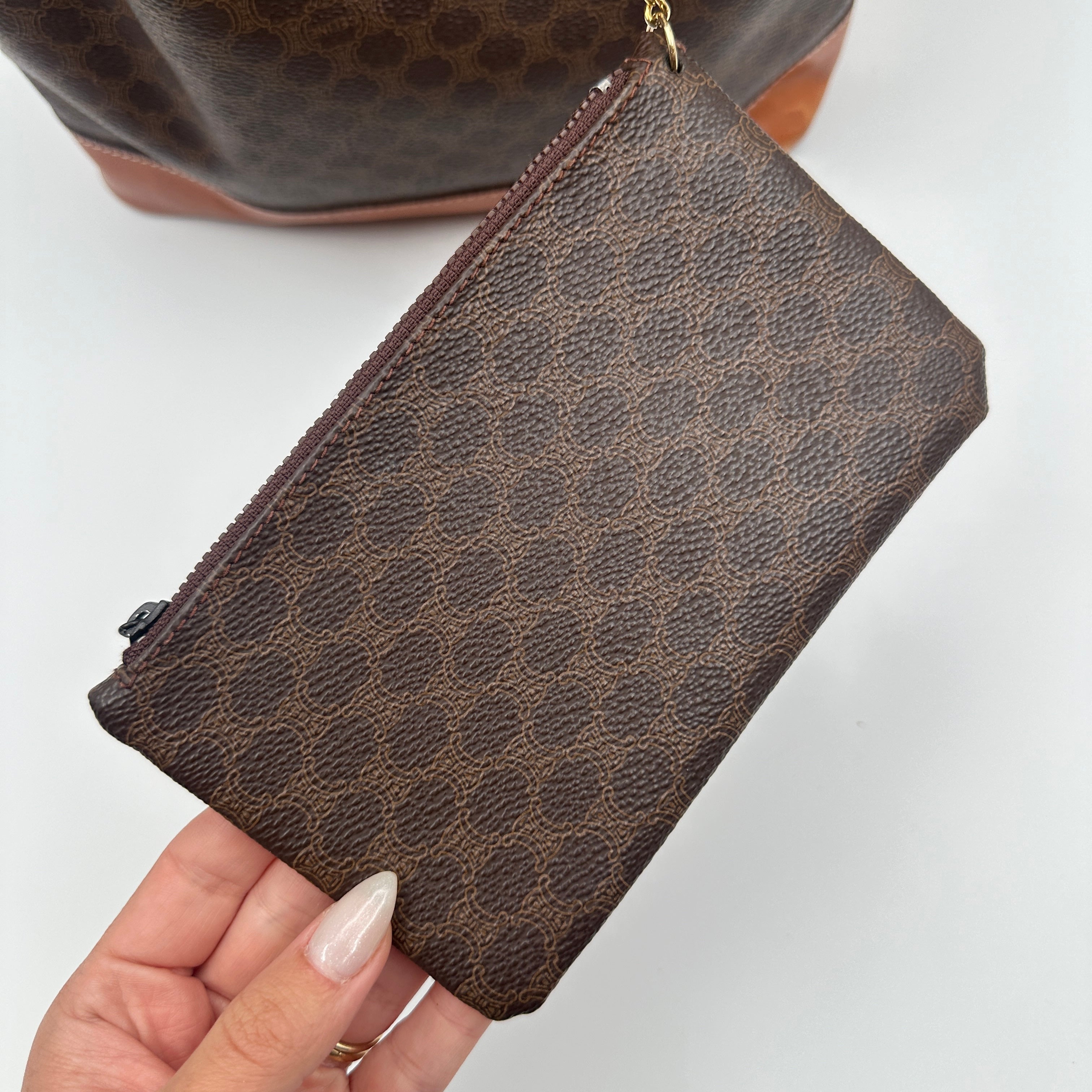 Macadam Bucket Shoulder Bag with wallet