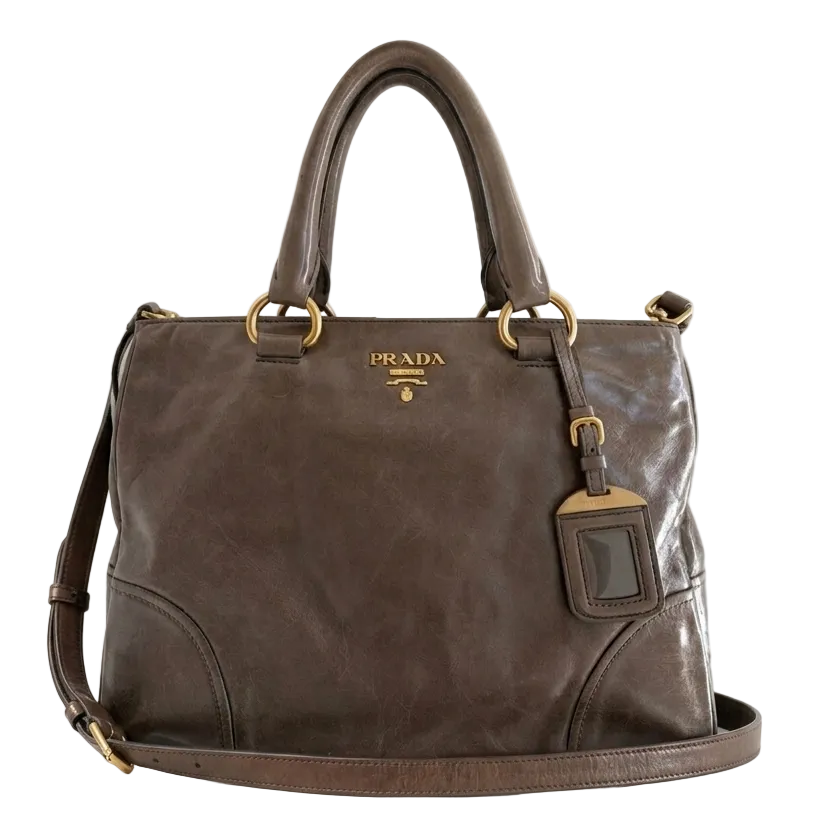 Prada brown leather Tote Bag