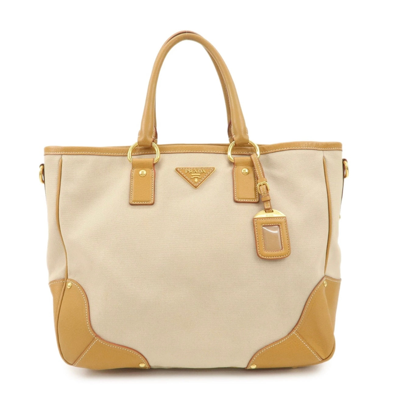 PRADA Leather Canvas shoulder& hand bag