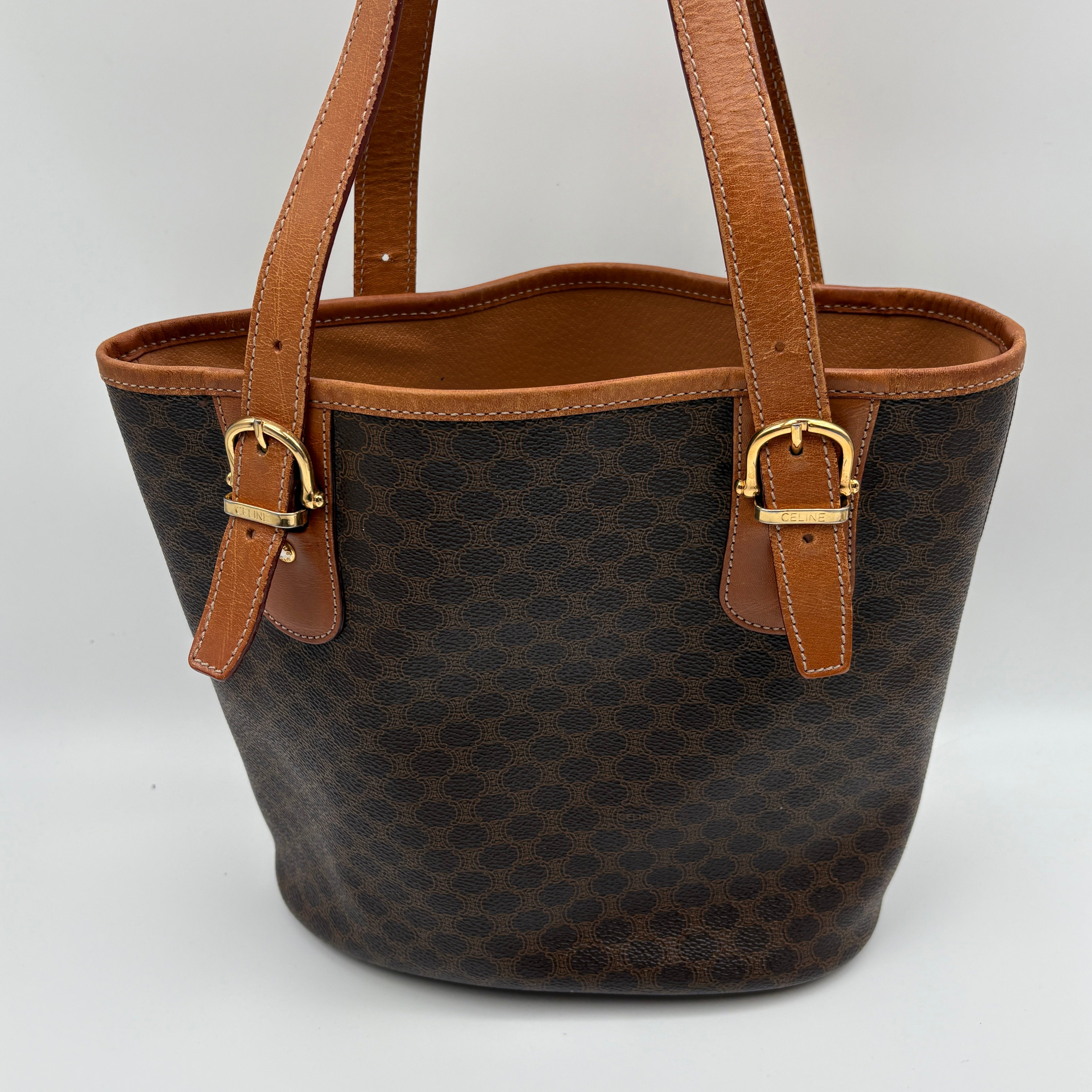 Bucket Tote Bag Macadam Pattern Triomphe