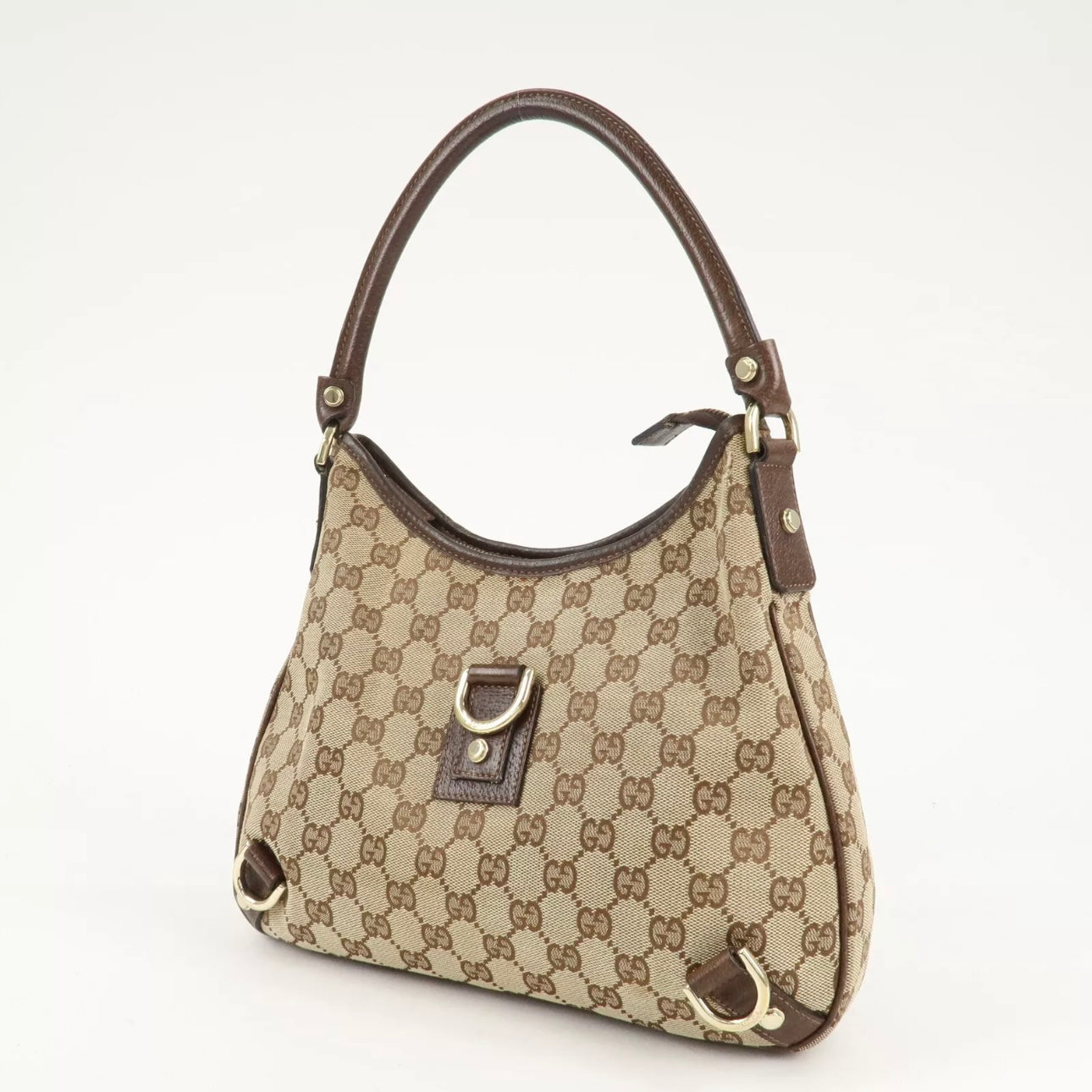 GUCCI Abbey GG Canvas Leather Shoulder Bag