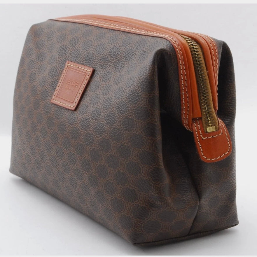CELINE Macadam Clutch Bag/ Cosmetic Pouch