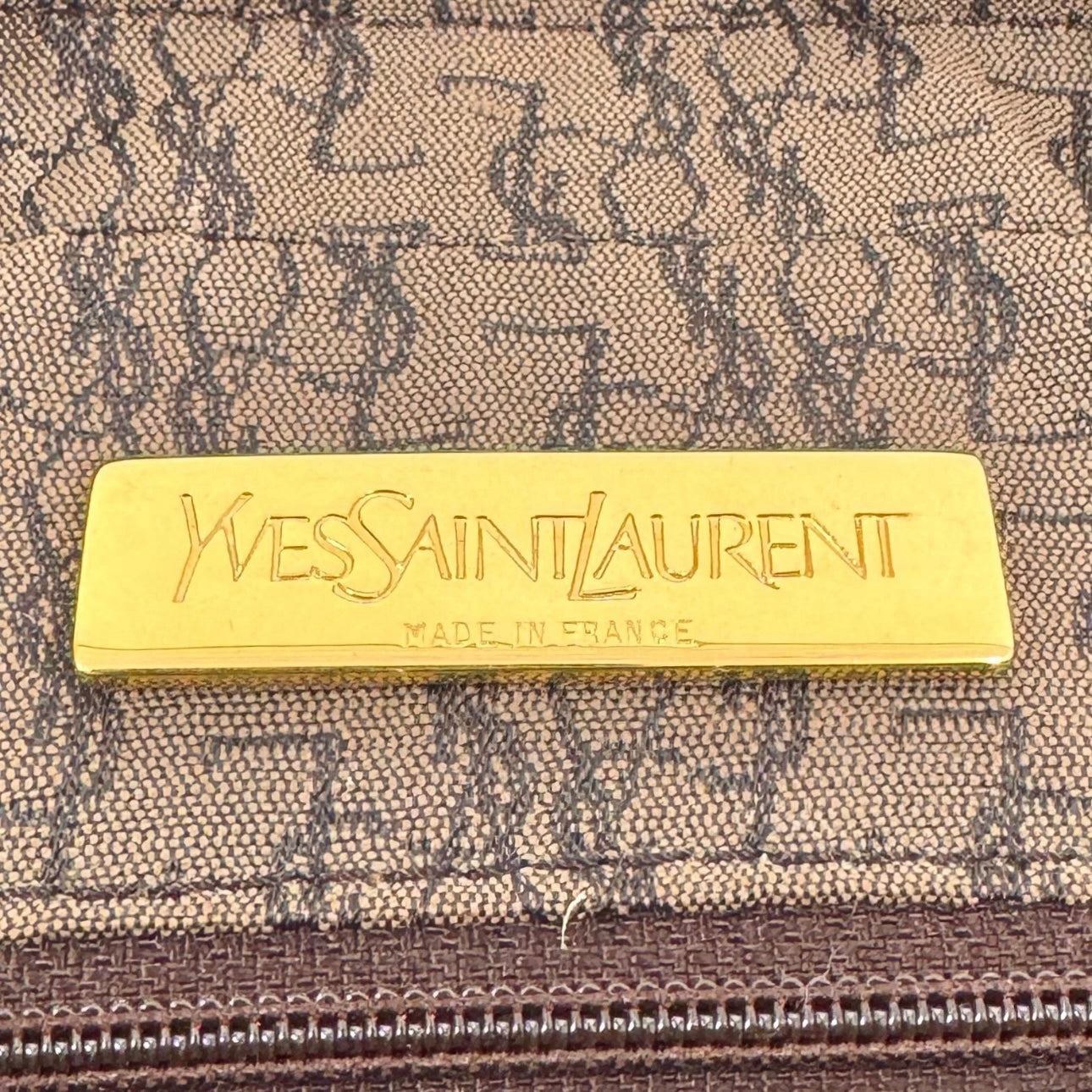 Yves Saint Laurent Y Studs 2way Shoulder Bag Leather Brown Vintage YSL