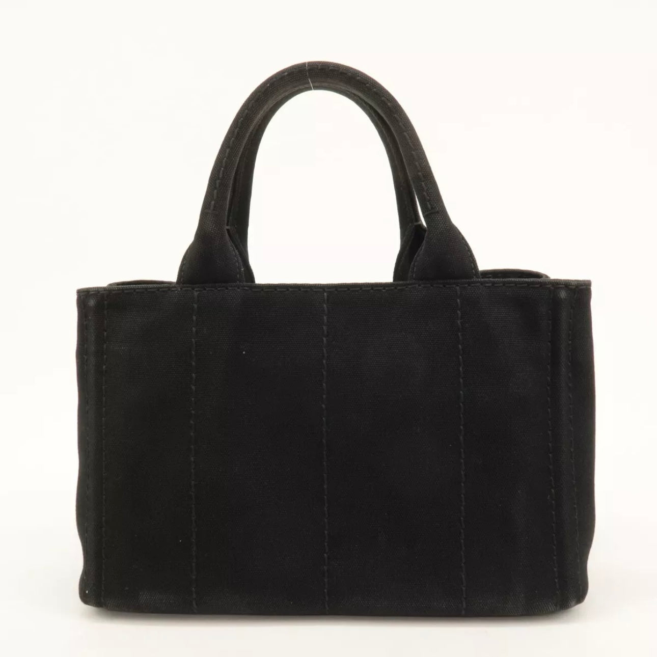 Prada Canapa Mini Canvas Tote Bag Hand Bag Black