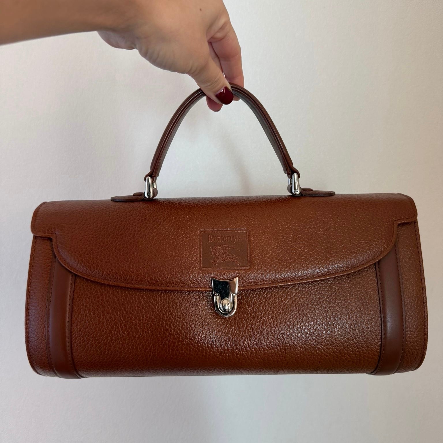 Burberry Nova Check Hand Tote Bag - Brown, Leather