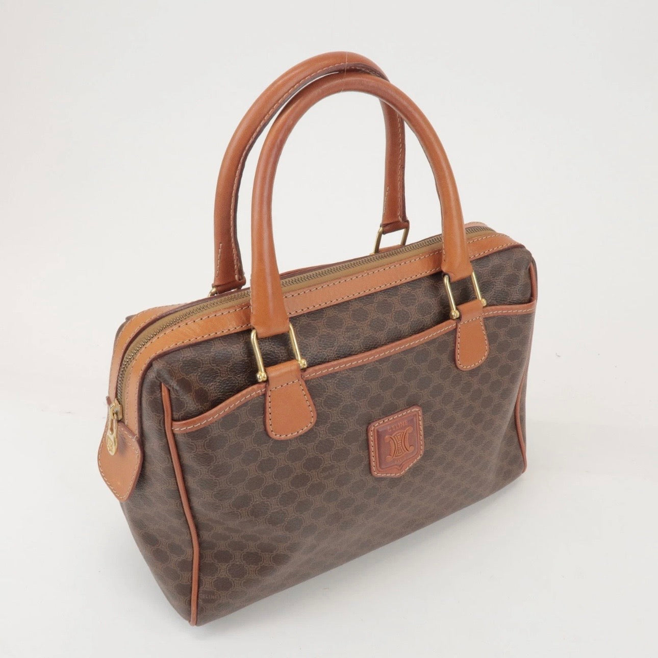CELINE Macadam Boston Bag Hand Bag Brown