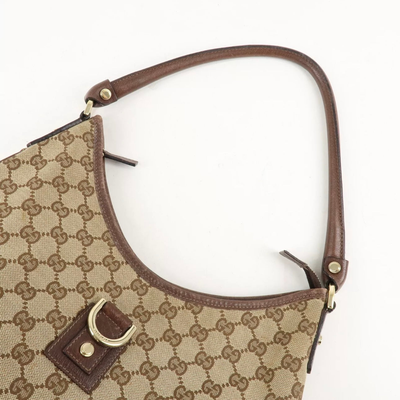 GUCCI Abbey GG Canvas Leather Shoulder Bag