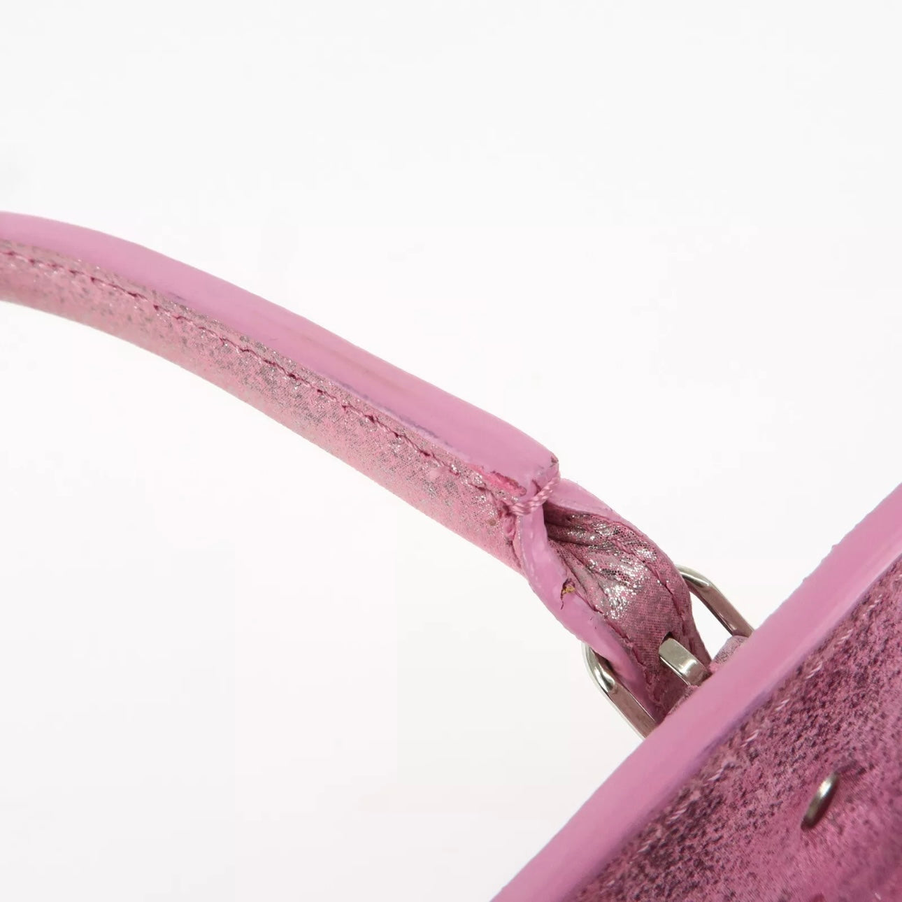 The Paper Leather Tote Bag Metallic Pink