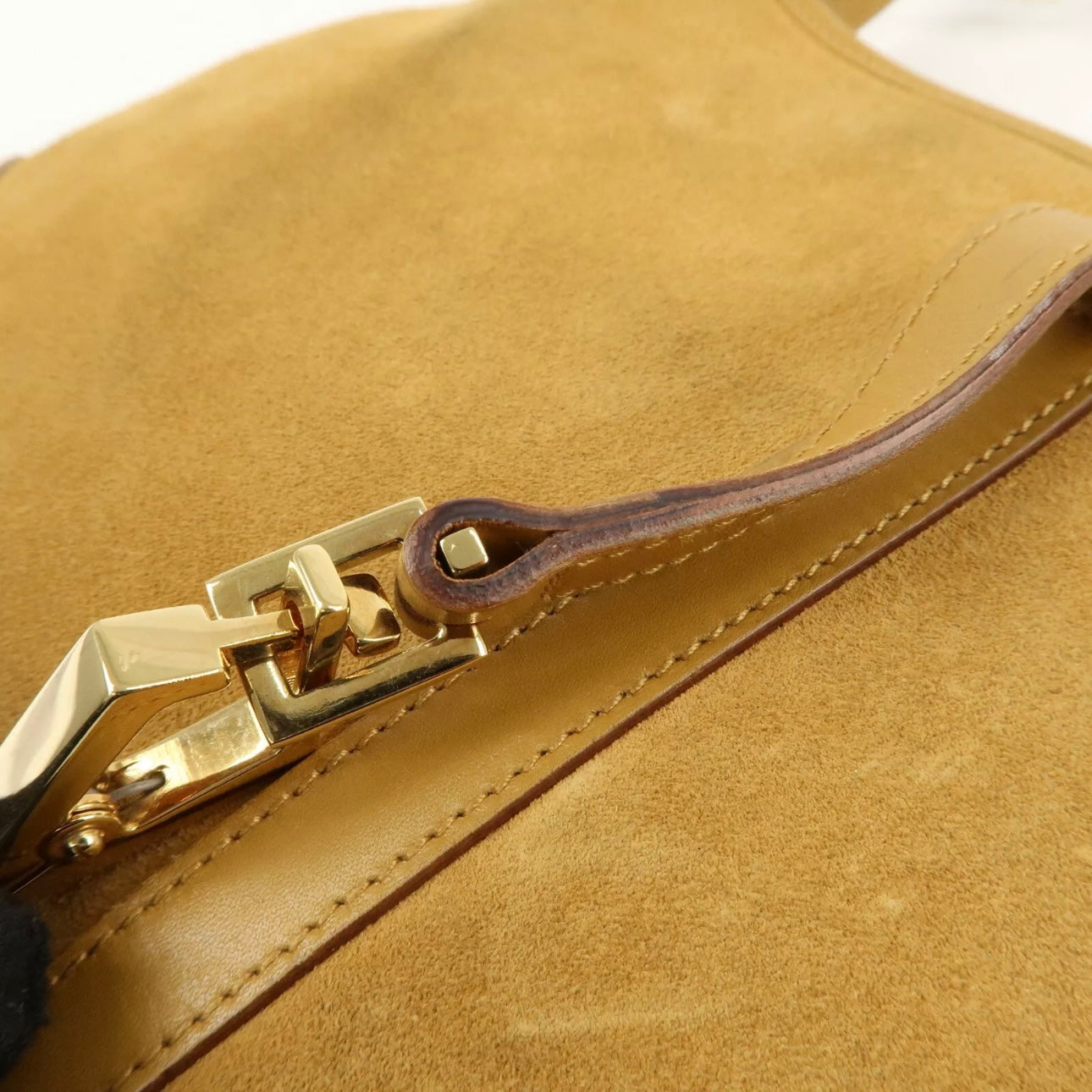 GUCCI Bamboo Suede Leather Shoulder Bag