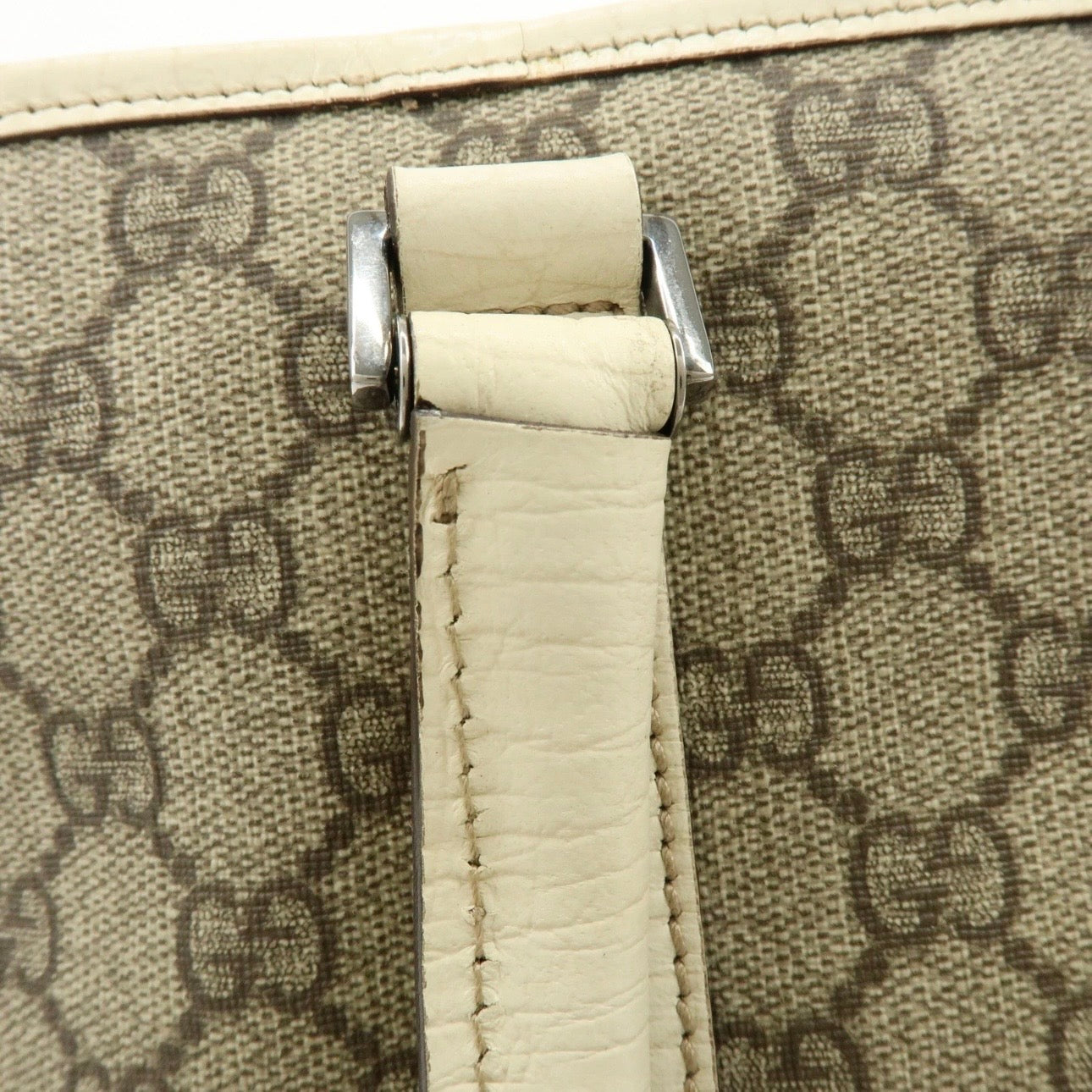 GUCCI GG Canvas Leather Shoulder Bag Tote Bag