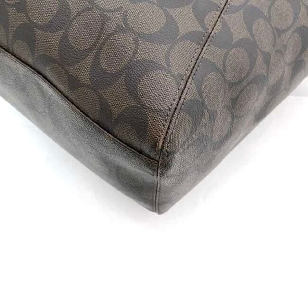 Coach Signature 2way bag Brown PVC leather