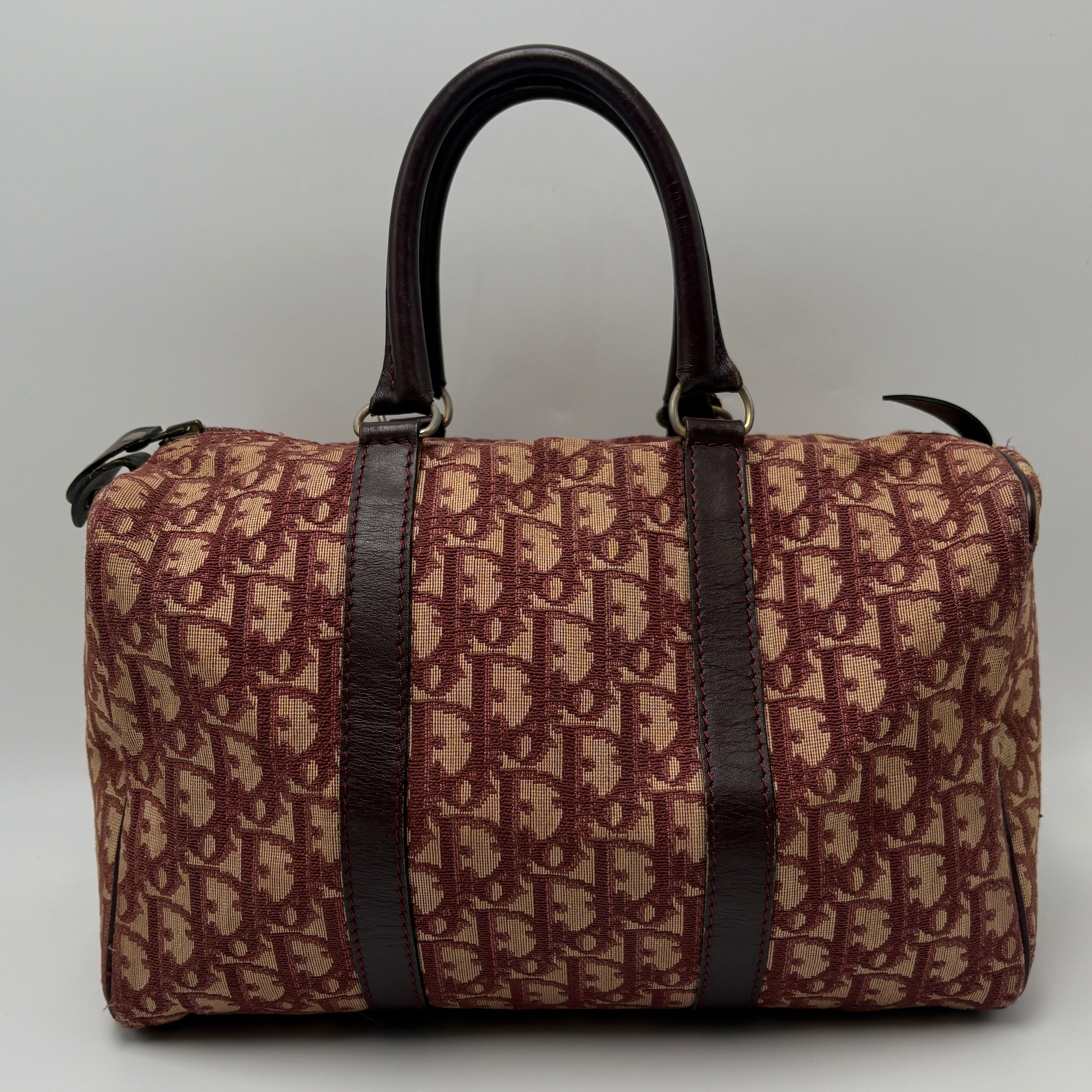 Christian Dior Trotter Boston Bag Burgundy