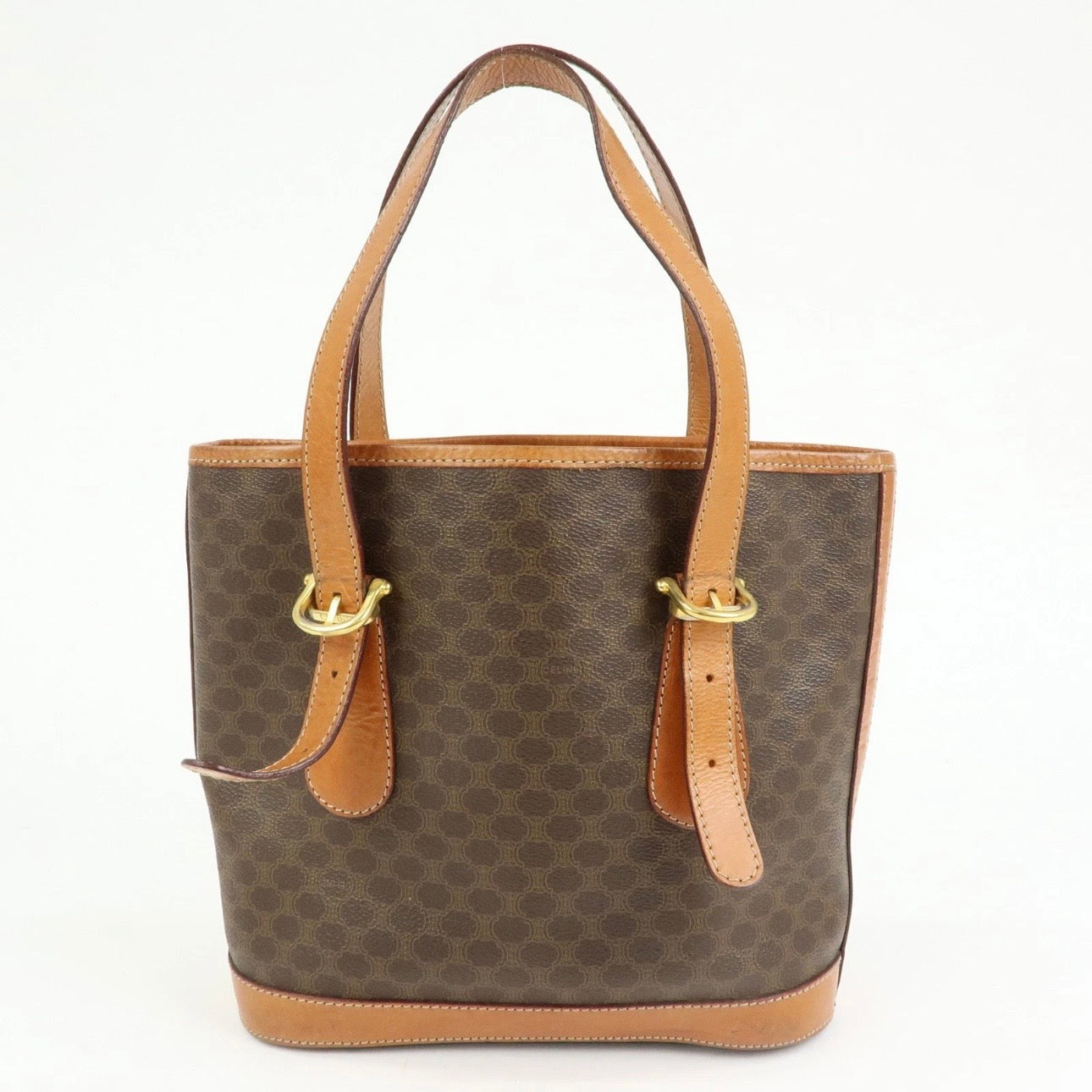 CELINE Macadam Tote Shoulder Bag Brown