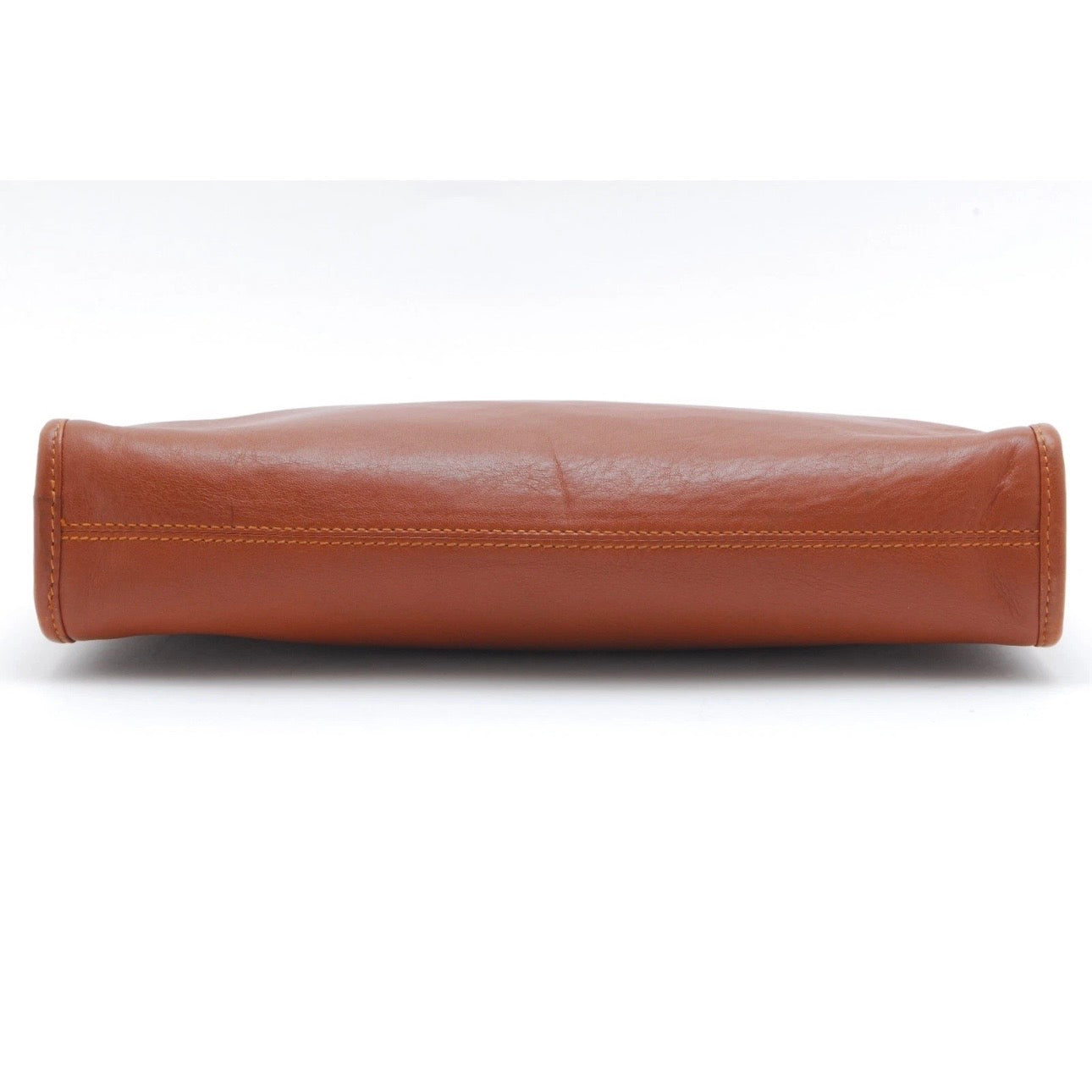CELINE Clutch Bag Macadam Brown Leather Vintage