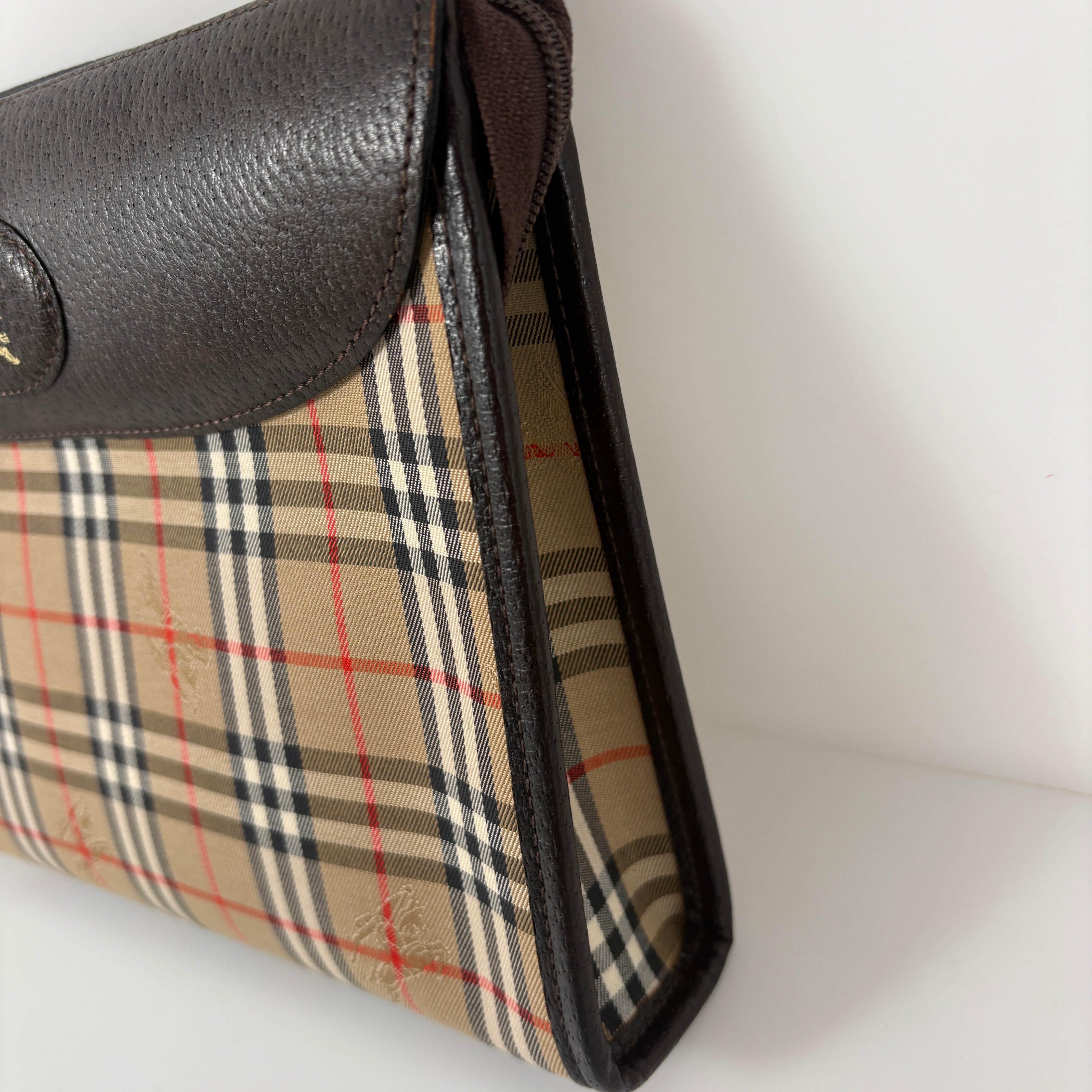 Burberry Nova Check Clutch - Beige, Canvas