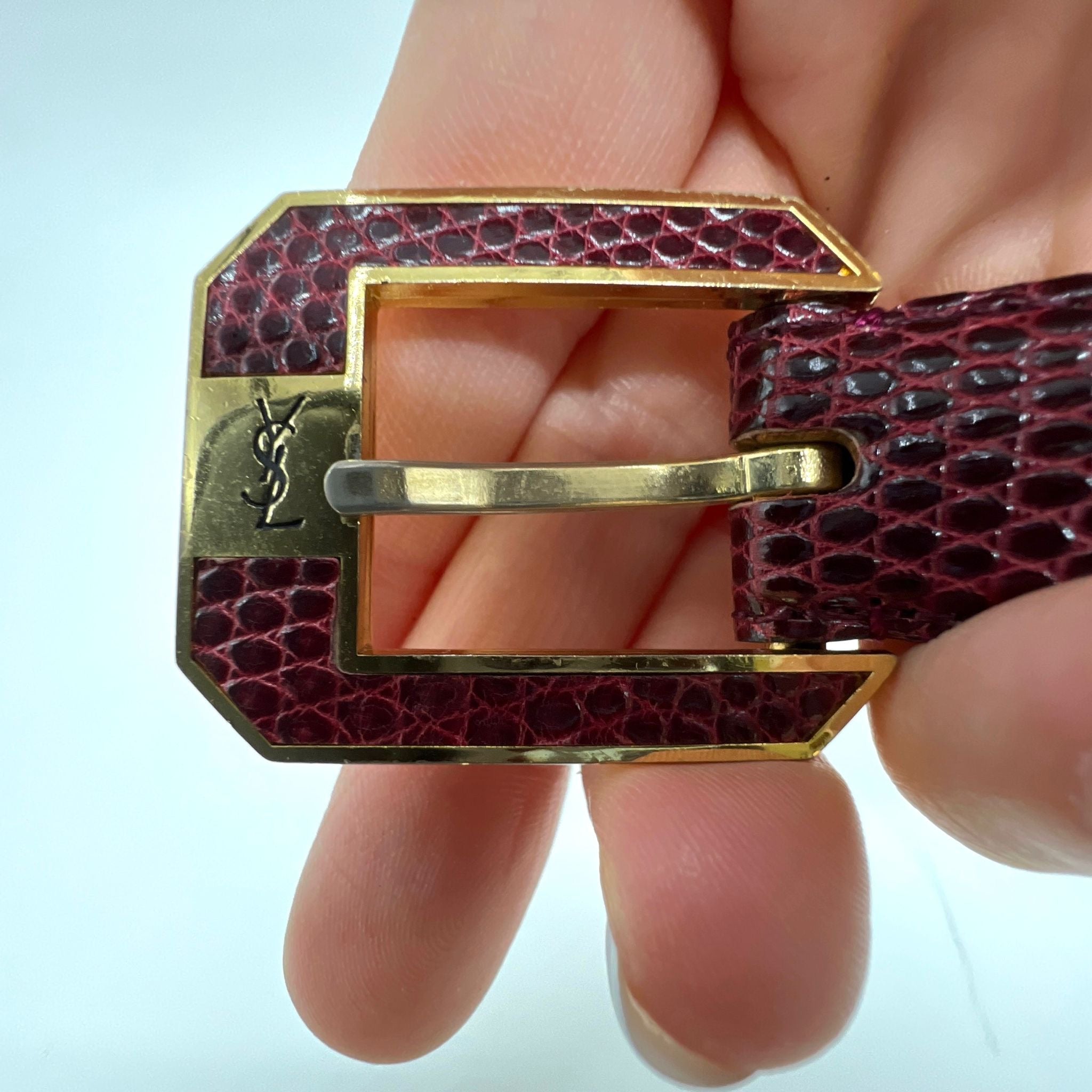 Yves Saint Laurent Vintage Burgundy Belt