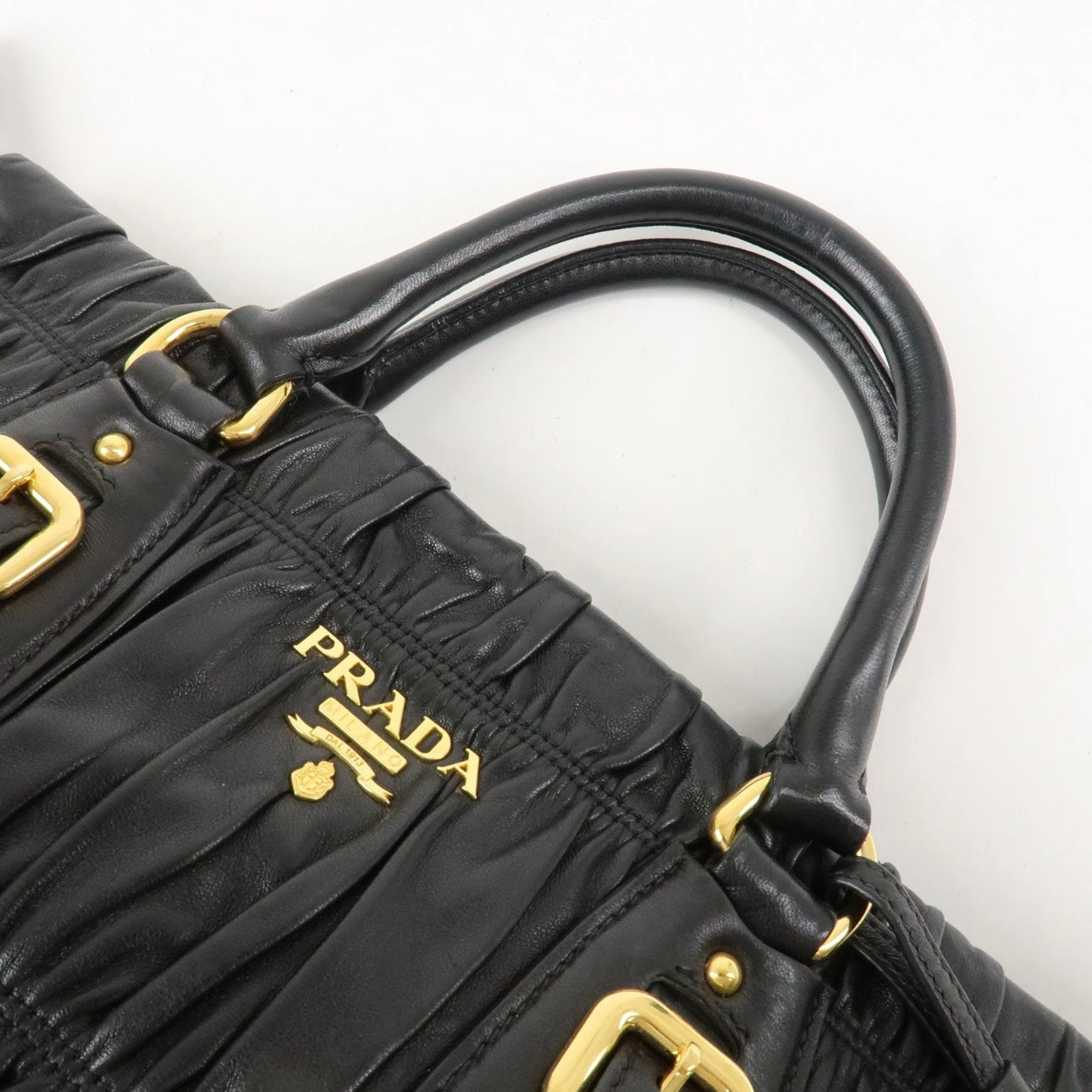 PRADA Black Leather 2WAY Tote Bag