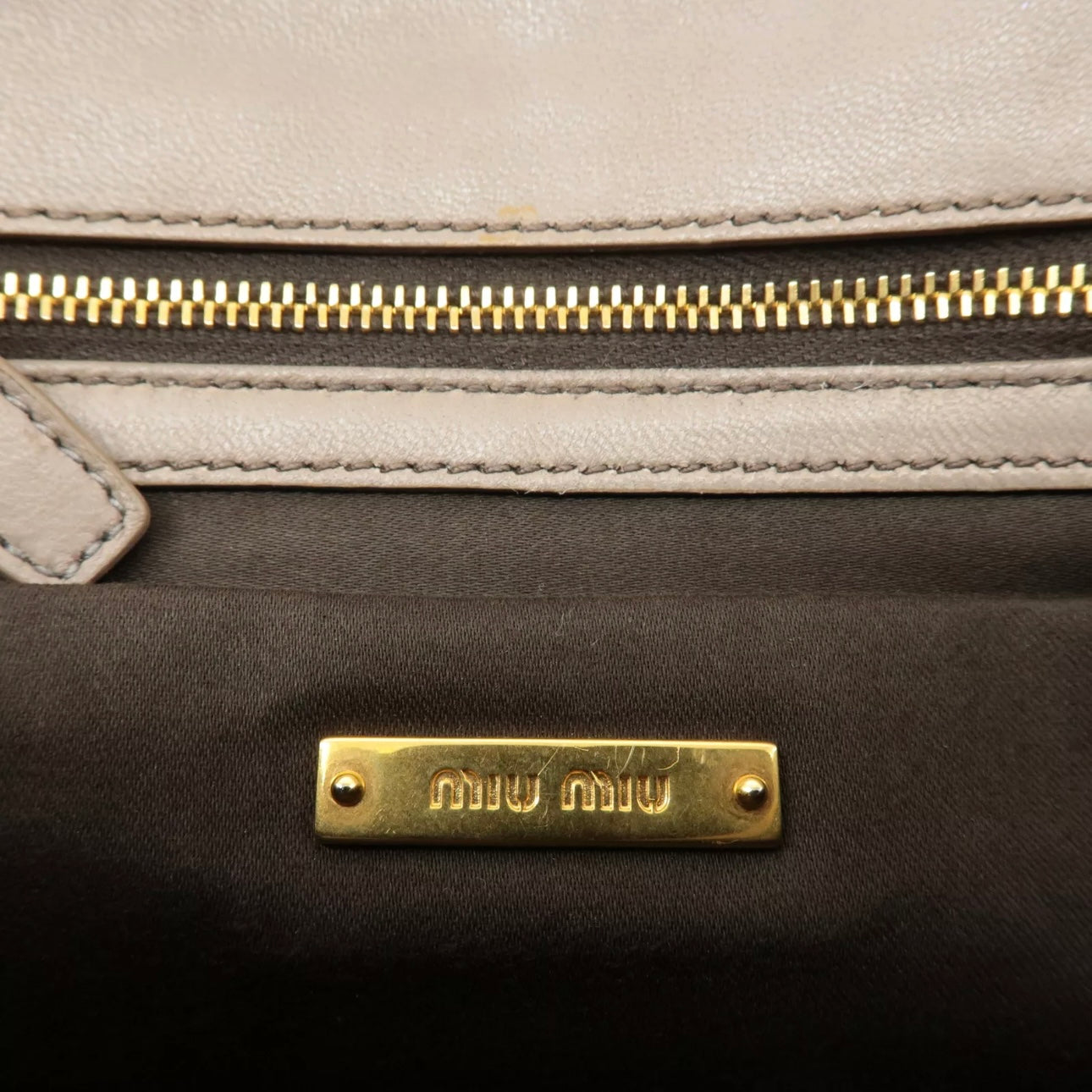 Matelasse Leather 2way Clutch Shoulder Bag Greige