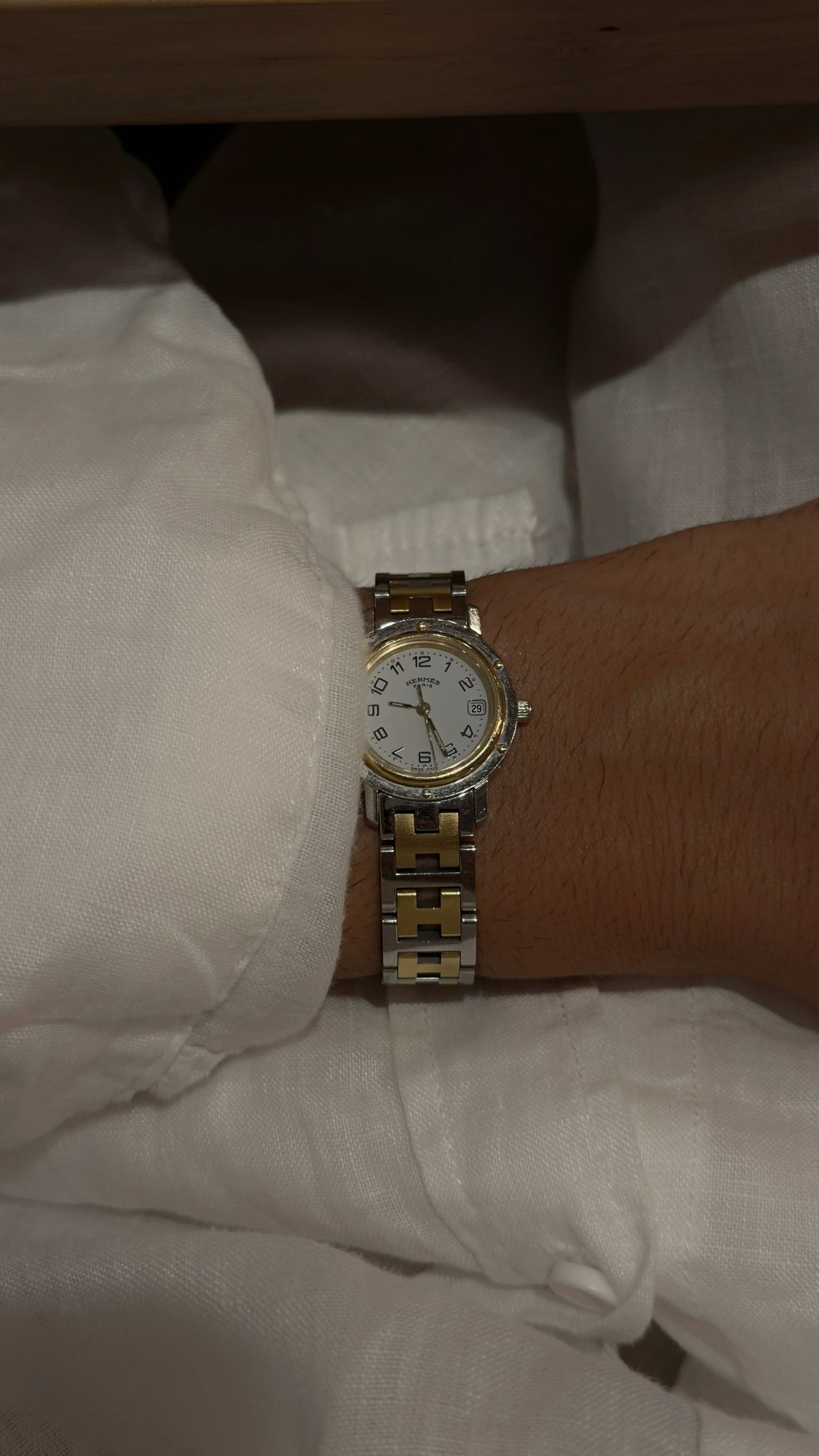 Hermès Clipper Wristwatch - White, Stainless Steel