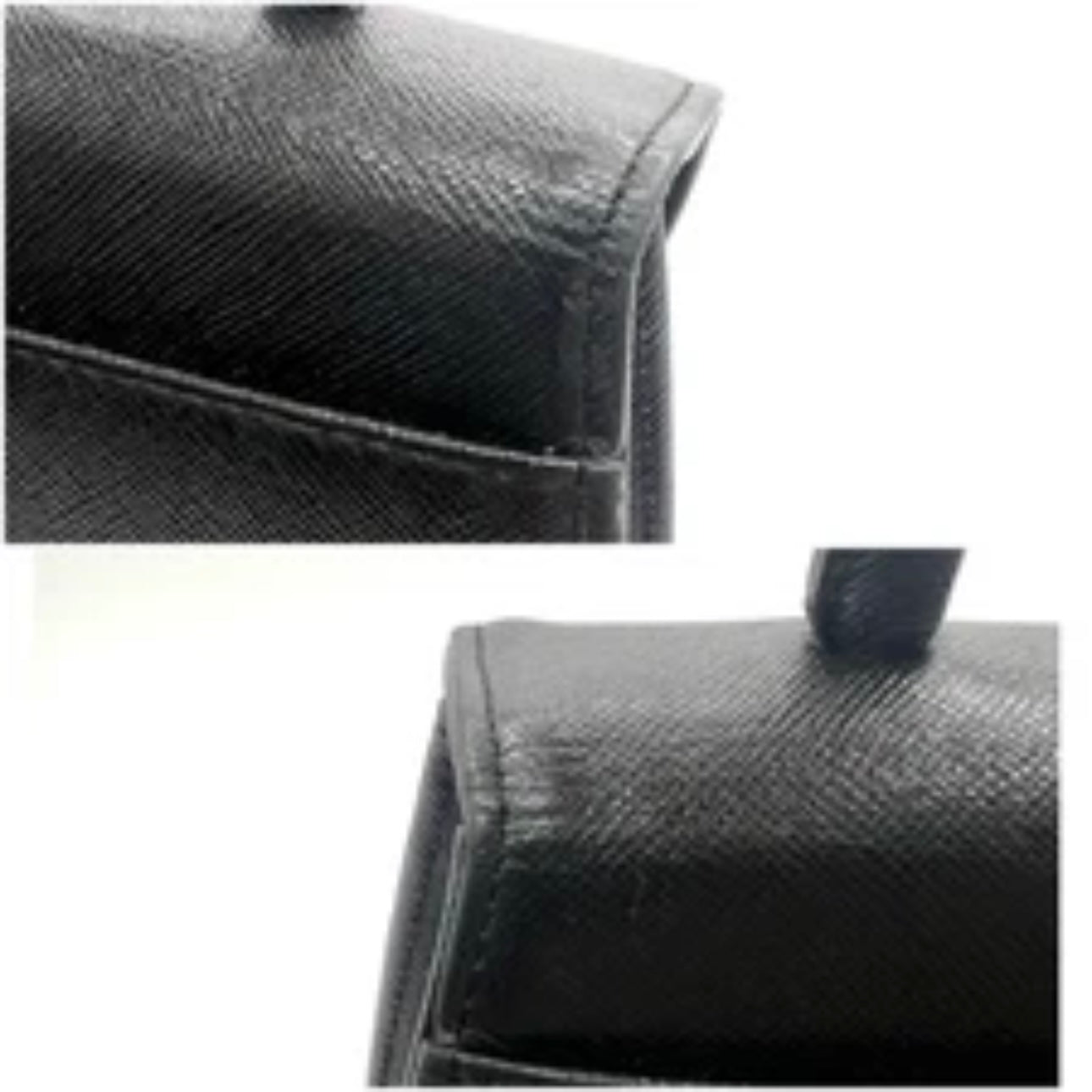 Yves Saint Laurent Hand bag Leather Vintage Black Authentic