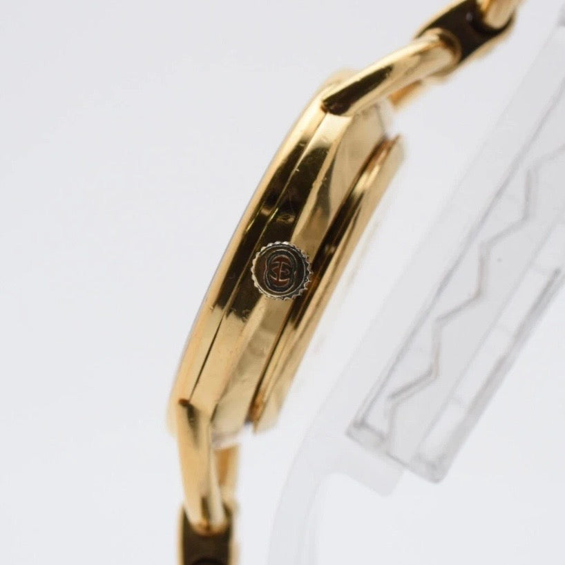 Vintage GUCCI 6000L 23mm Black Dial Gold Quartz Watch