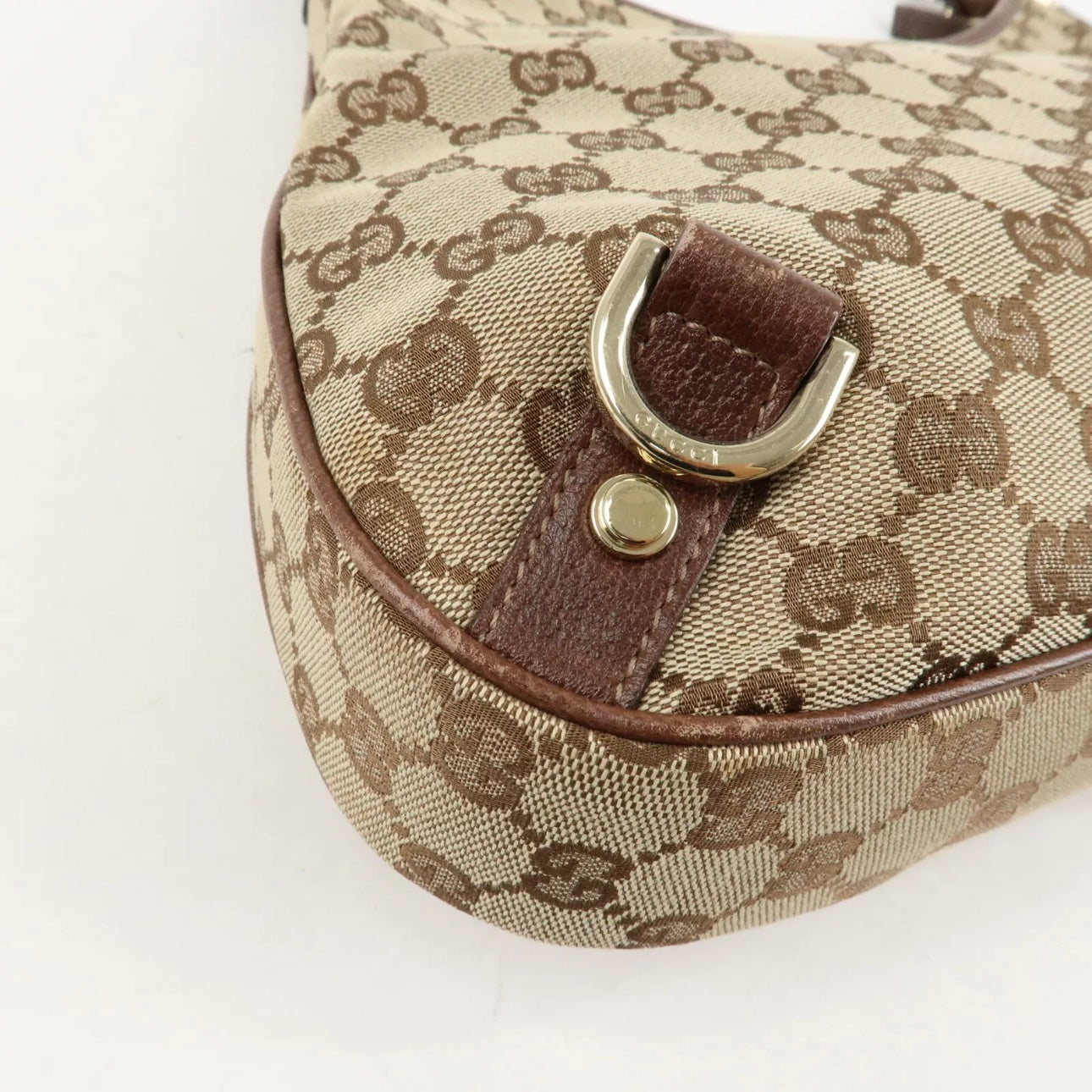 GUCCI Abbey GG Canvas Leather Shoulder Bag