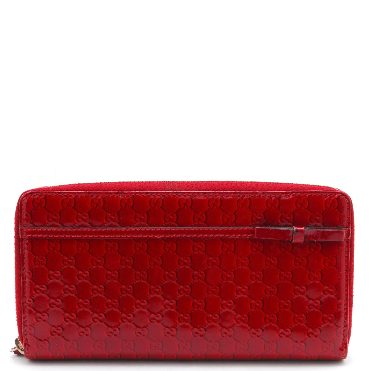 Gucci wallet ribbon microGG enamel Red