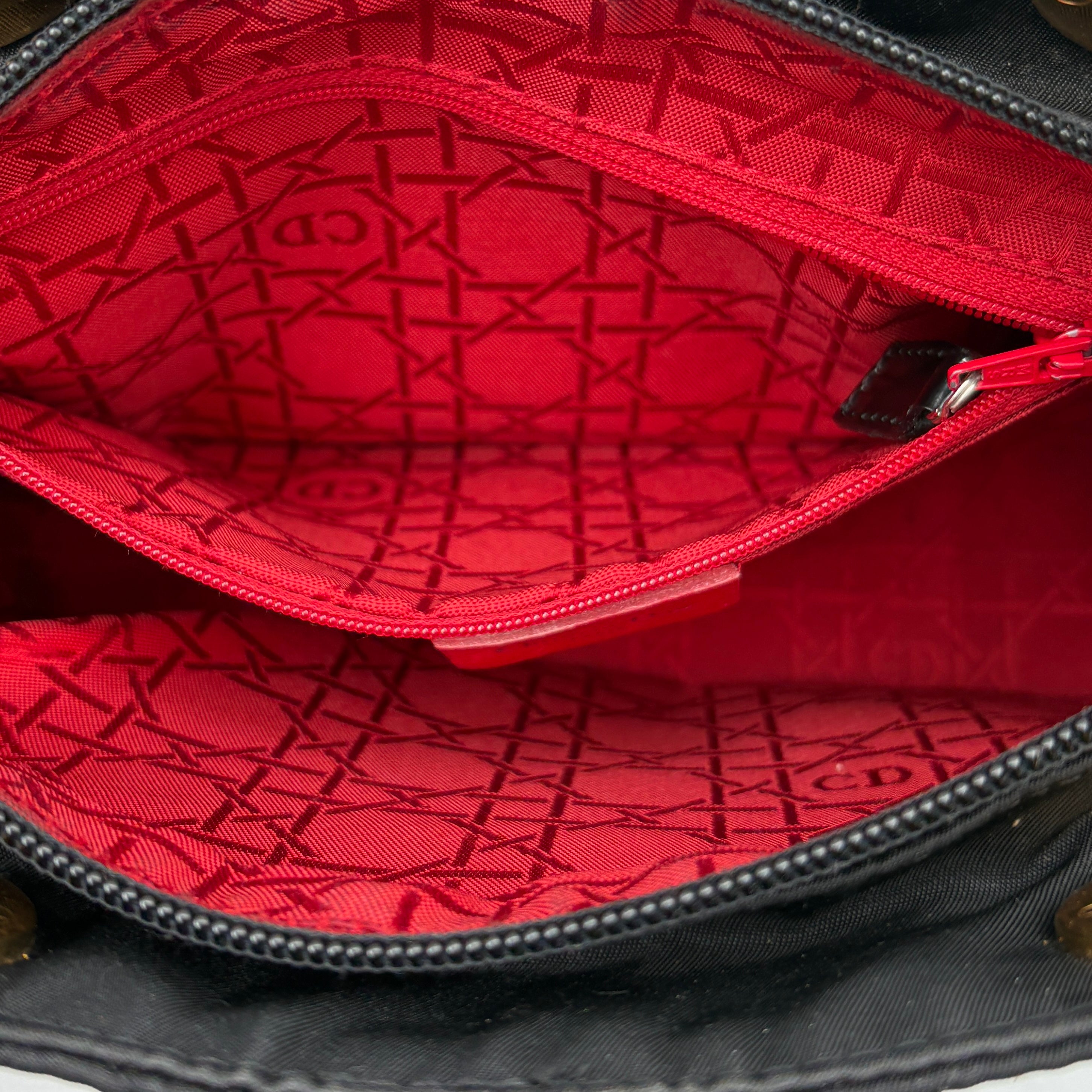 Christian Dior Lady Dior Hand bag Nylon Black