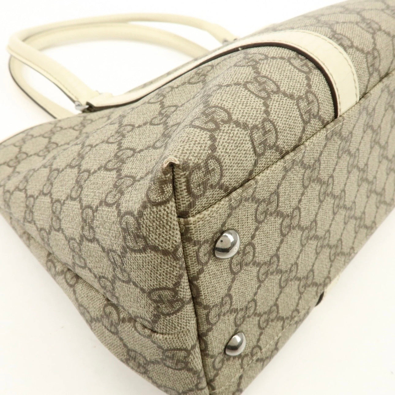 GUCCI GG Canvas Leather Shoulder Bag Tote Bag