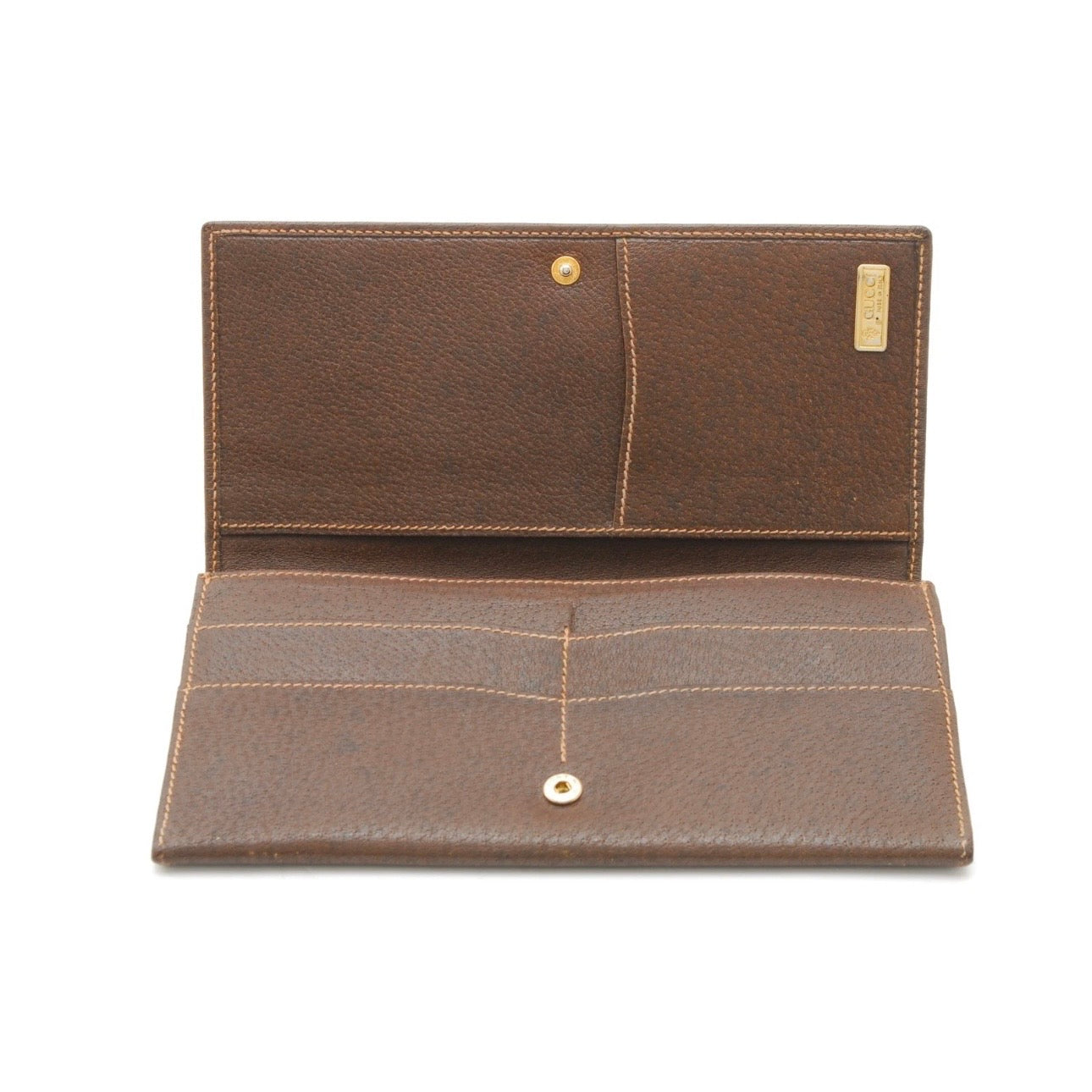 GUCCI Vintage GG Wallet Beige Brown