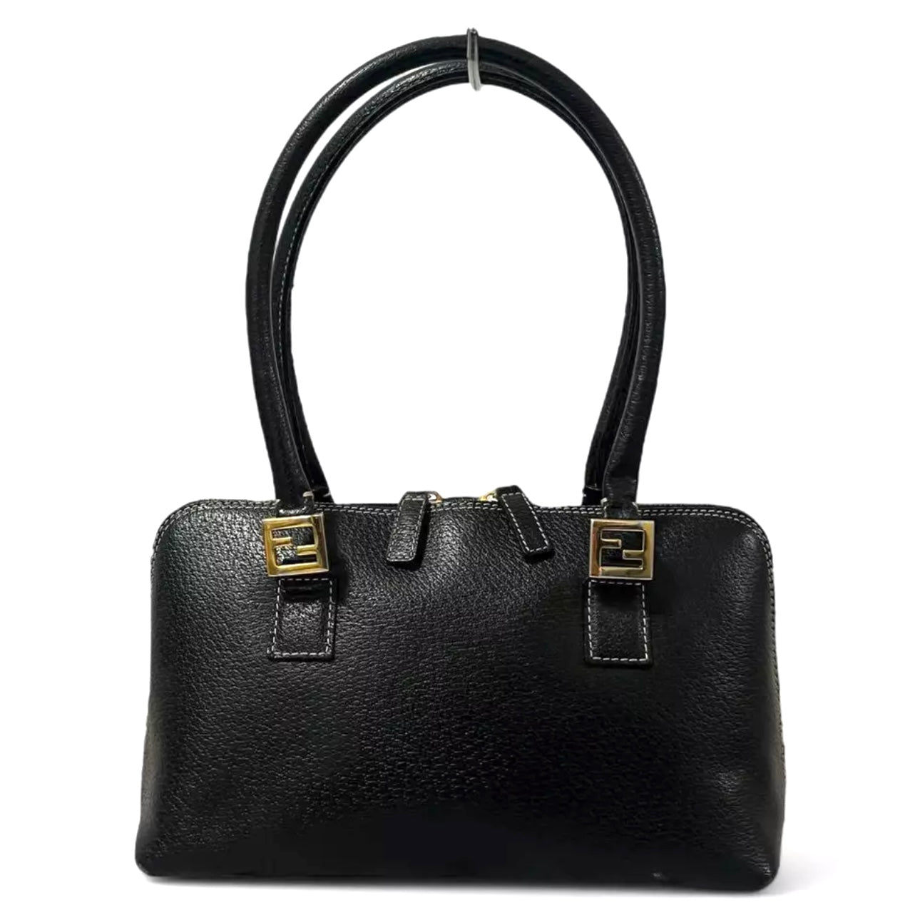 FENDI FF Mini Shoulder Bag Black Leather