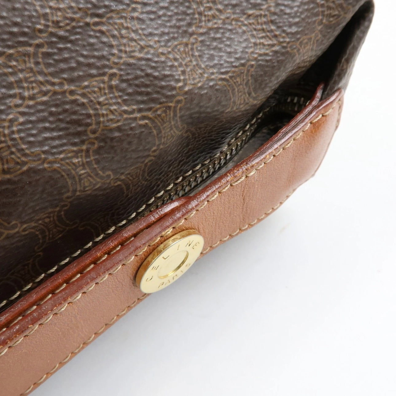 Celine Macadam Handbag Pochette - Brown, PVC