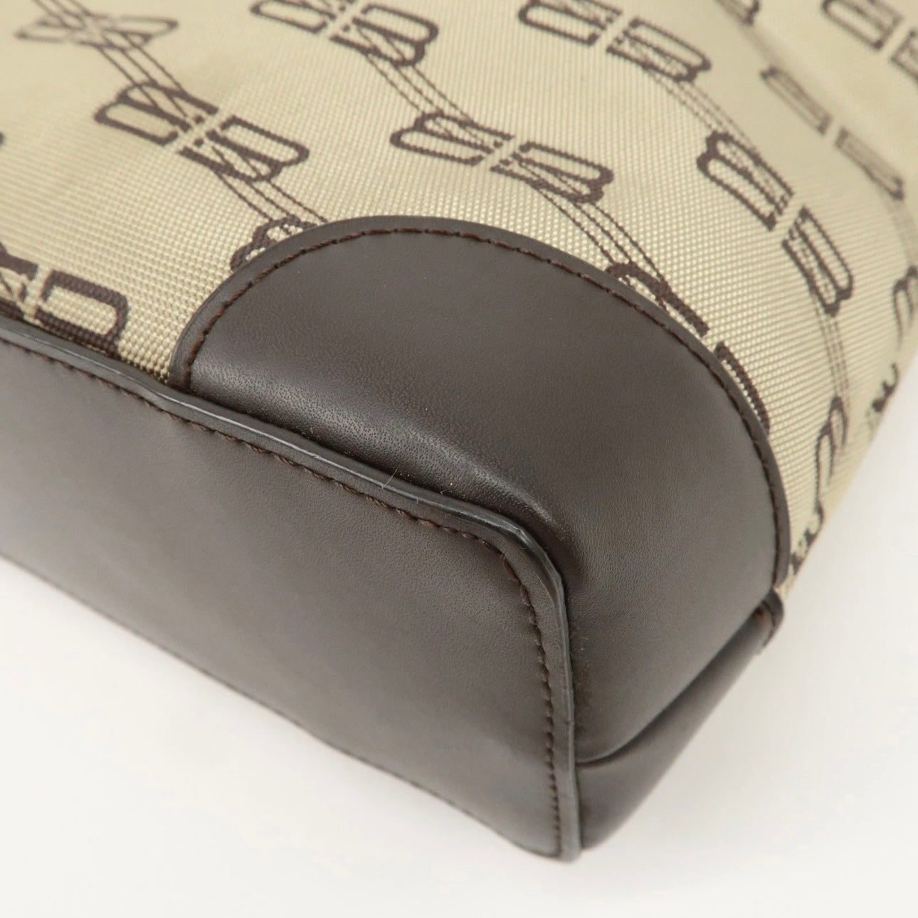 BALENCIAGA Leather Canvas Shoulder Bag