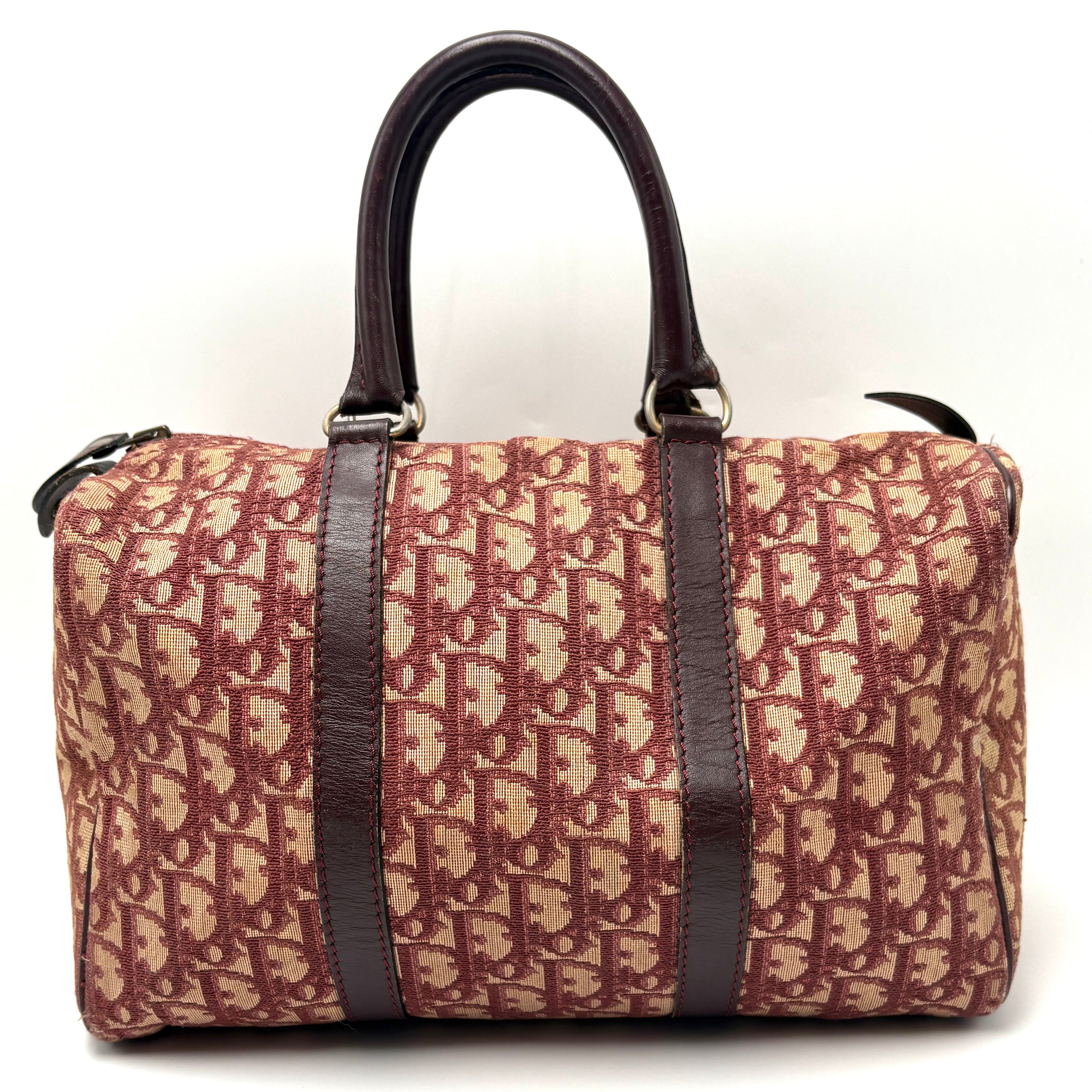 Christian Dior Trotter Boston Bag Burgundy