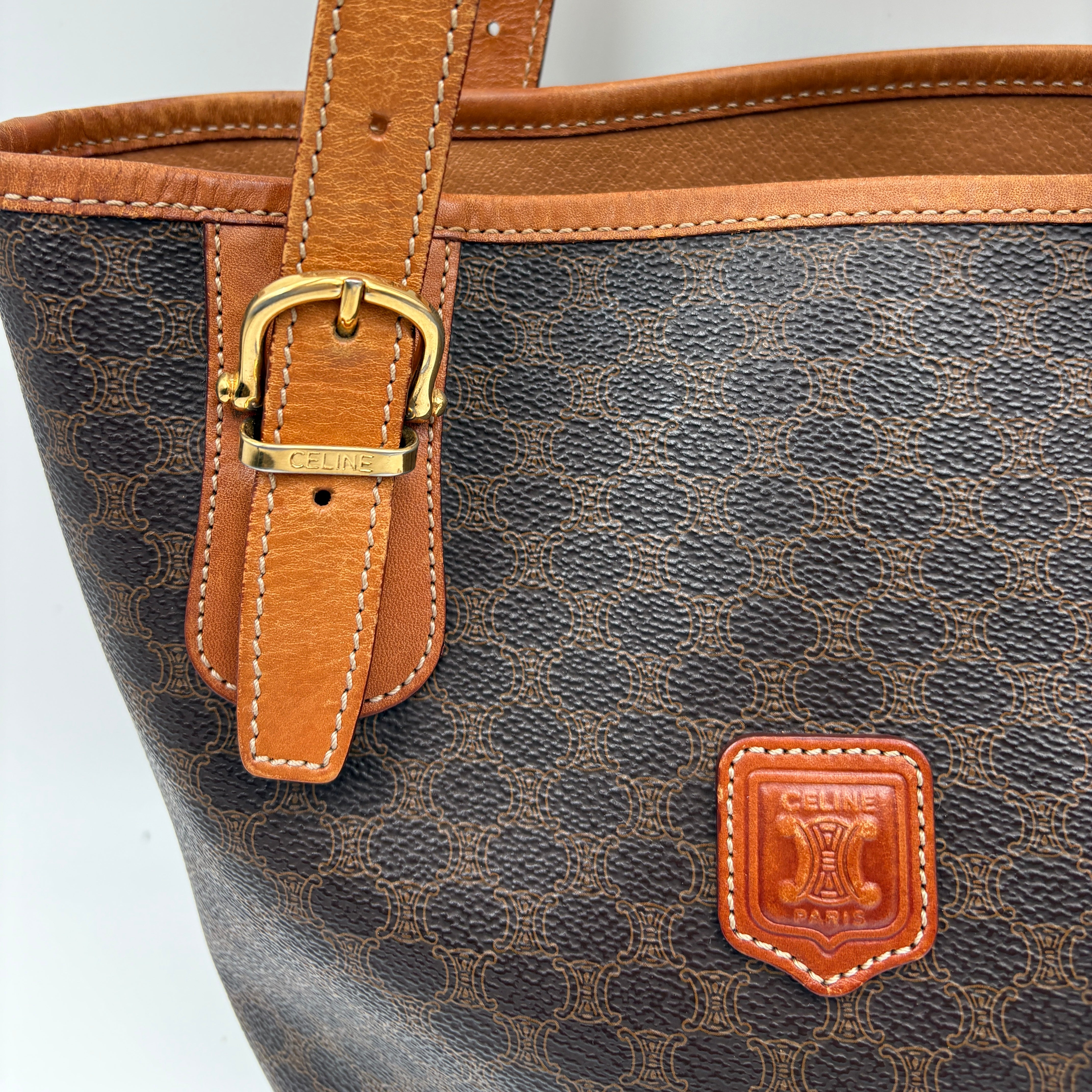 Bucket Tote Bag Macadam Pattern Triomphe