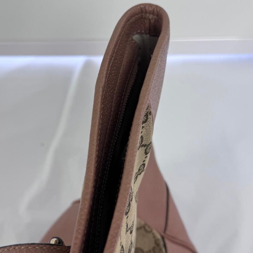 Gucci Beige Pink GG Tote Handbag