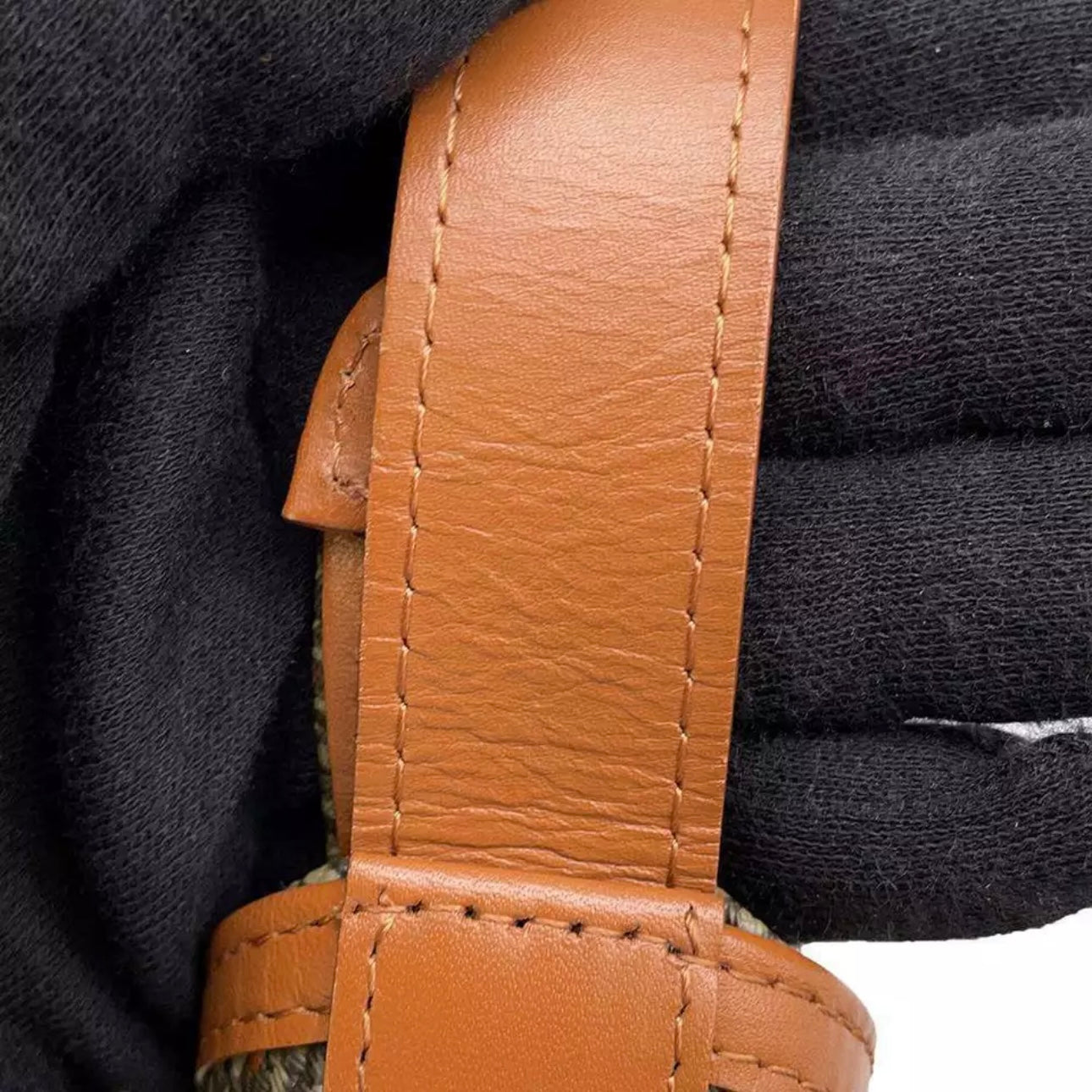 Shoulder Bag Leather Brown/Khaki