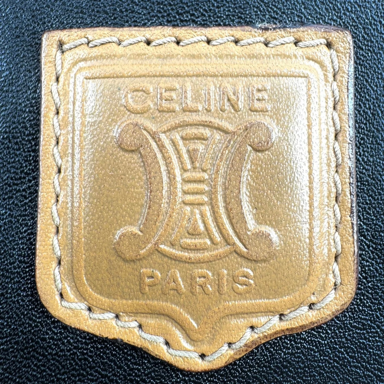 CELINE Triomphe Clutch - Black, Leather