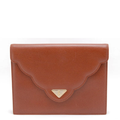 Saint Laurent Yves Saint Laurent Envelope Clutch Bag - Brown, Leather