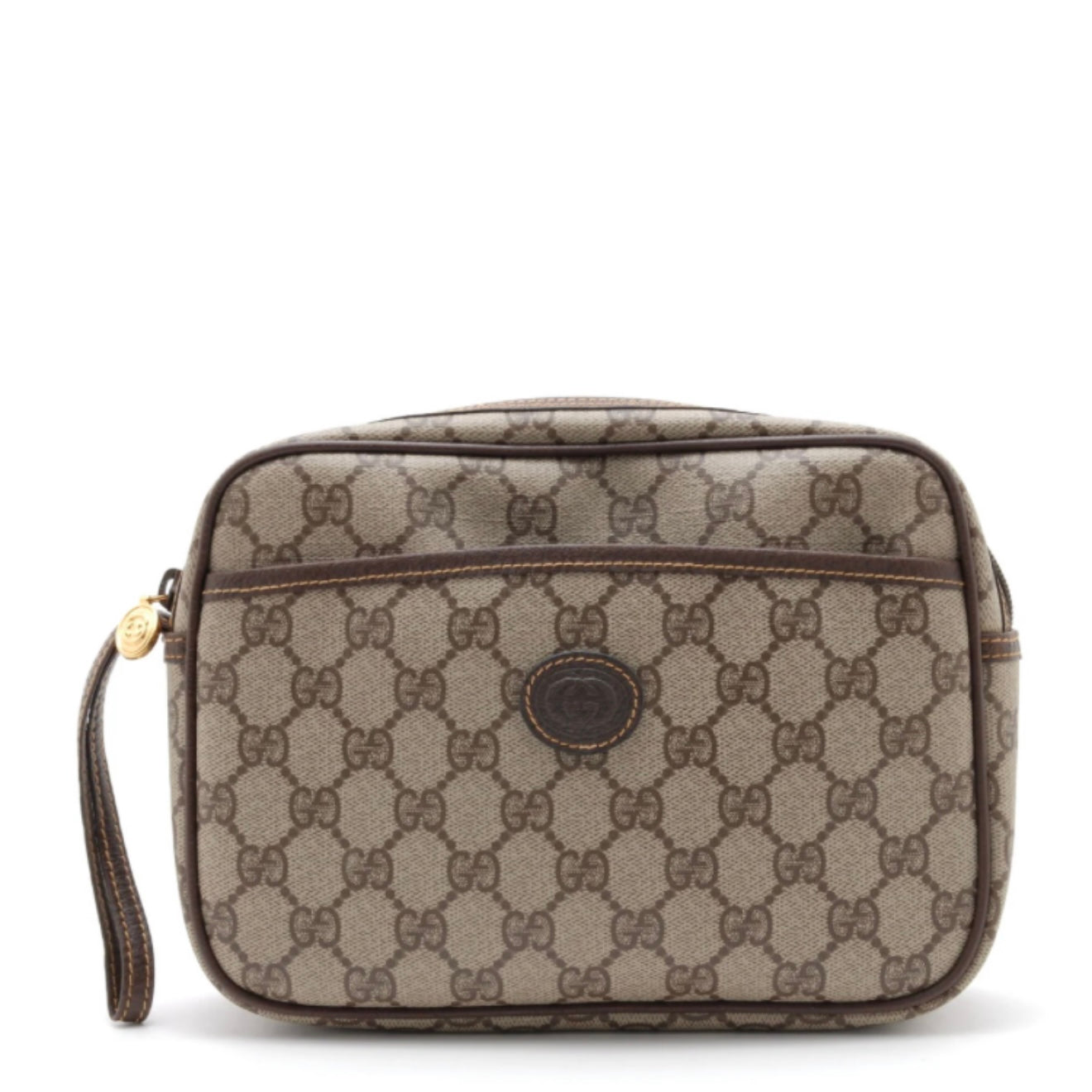 Gucci Pouch Clutch Bag - Brown, PVC Leather