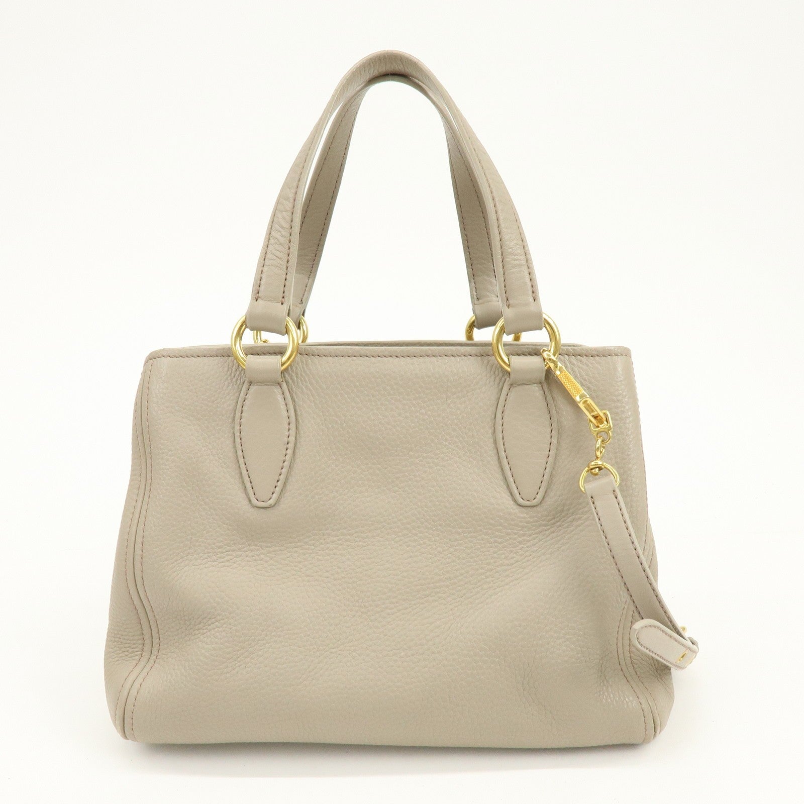 Miu Miu RN0757 Hand Bag - Beige, Leather