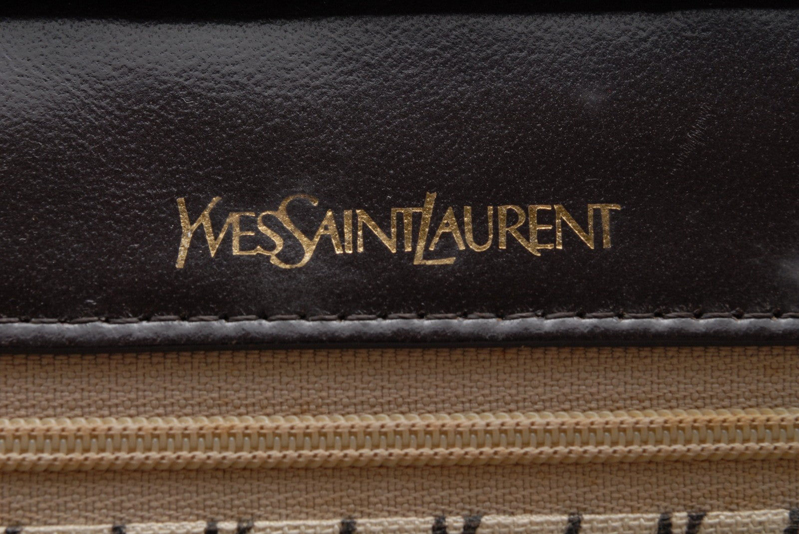 Saint Laurent Chevron Quilted Clutch Bag - Dark Brown, Leather