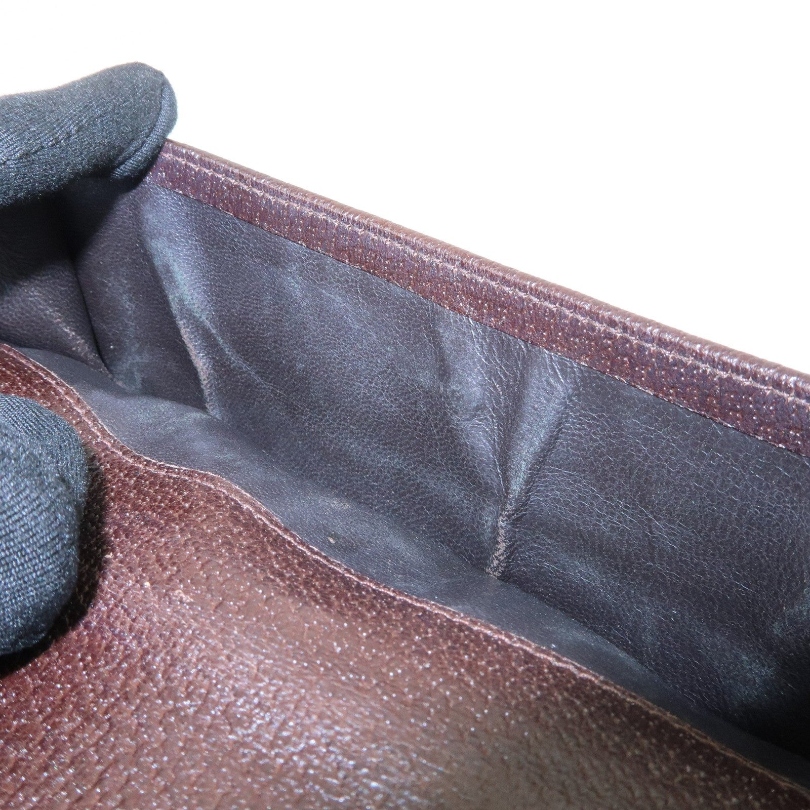 Gucci GG Canvas Leather Bi-fold Long Wallet - Dark Brown, Leather